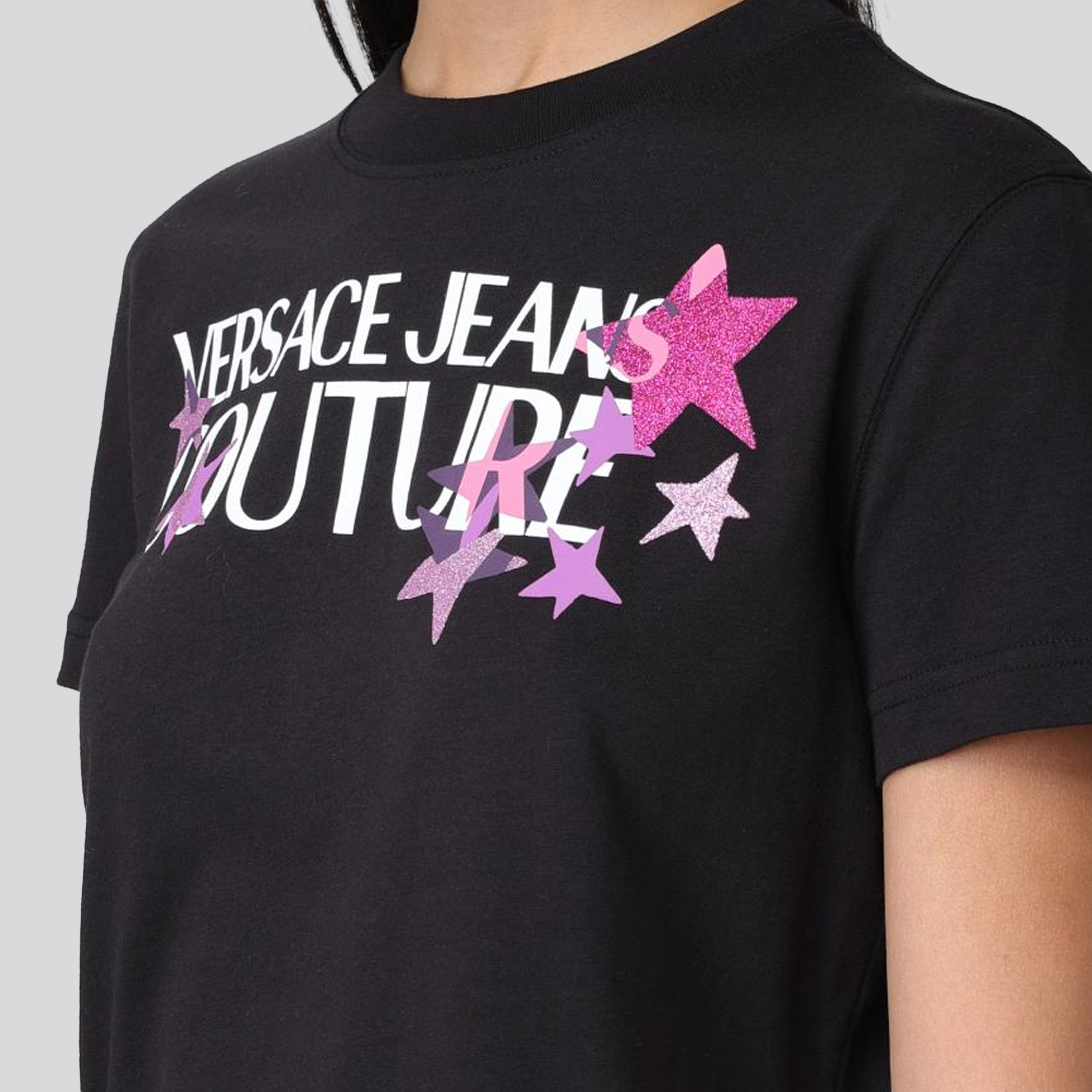 Camiseta Negra Versace Jeans Couture Stars
