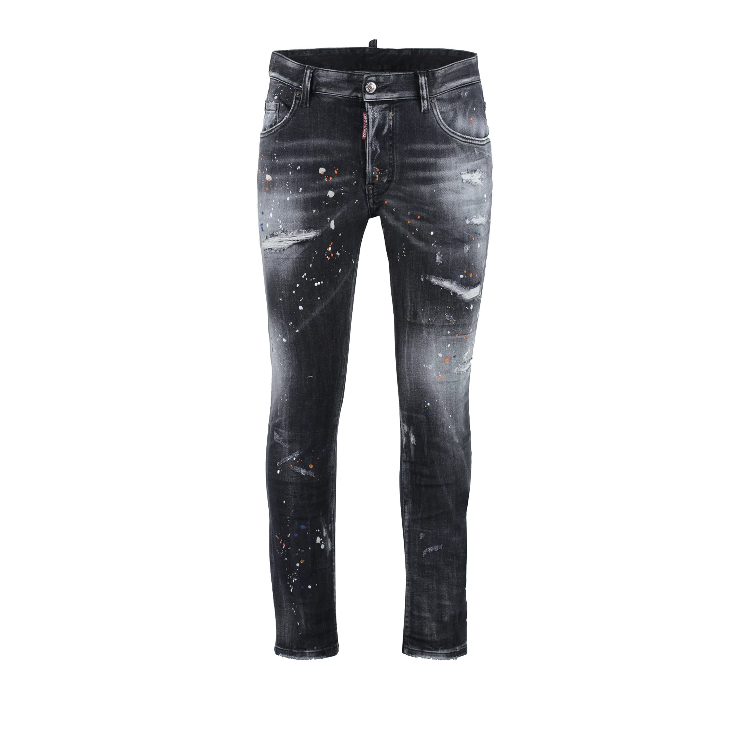 Jeans Negro Dsquared2 Skater Orange Paints