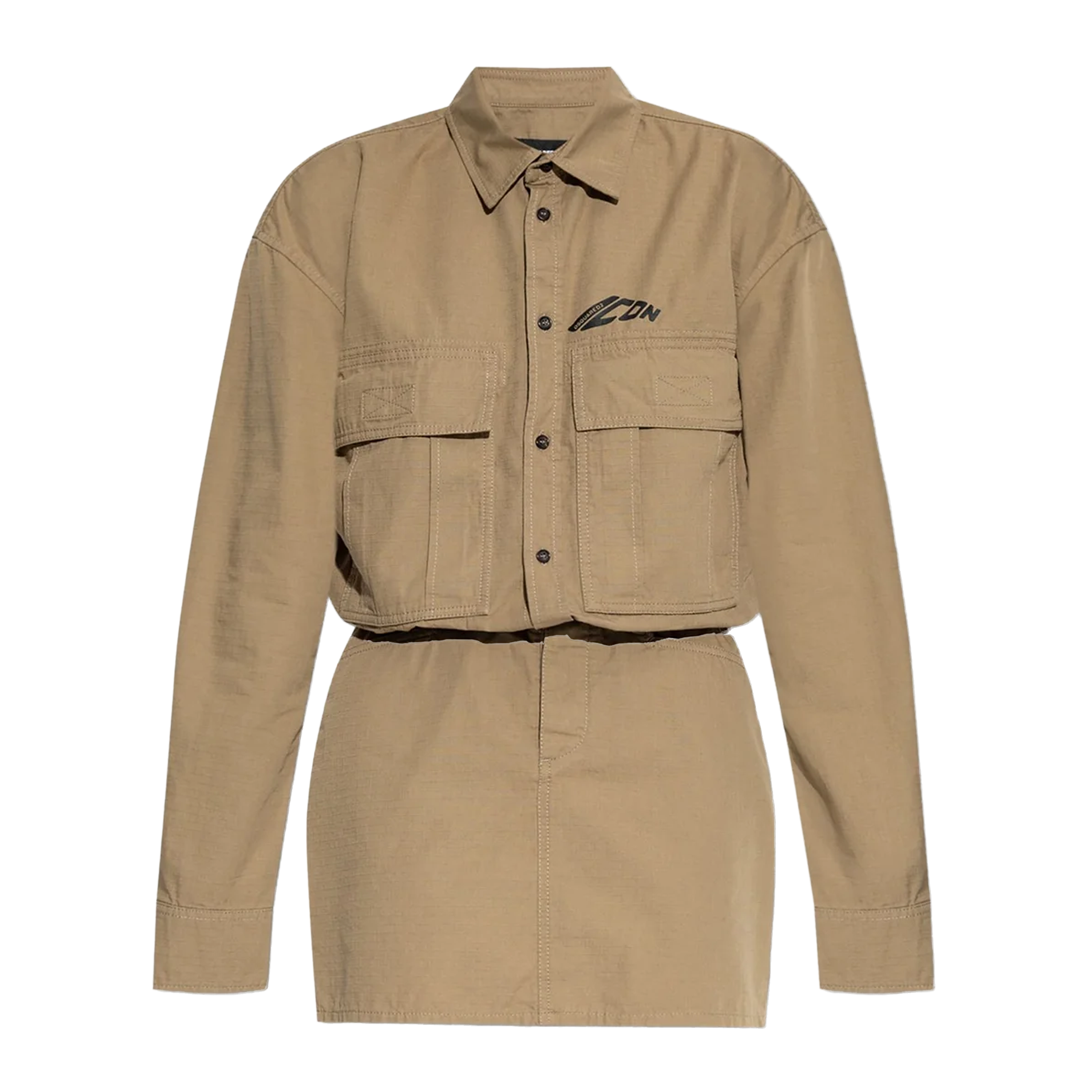 Vestido Caqui Dsquared2 Icon Logo