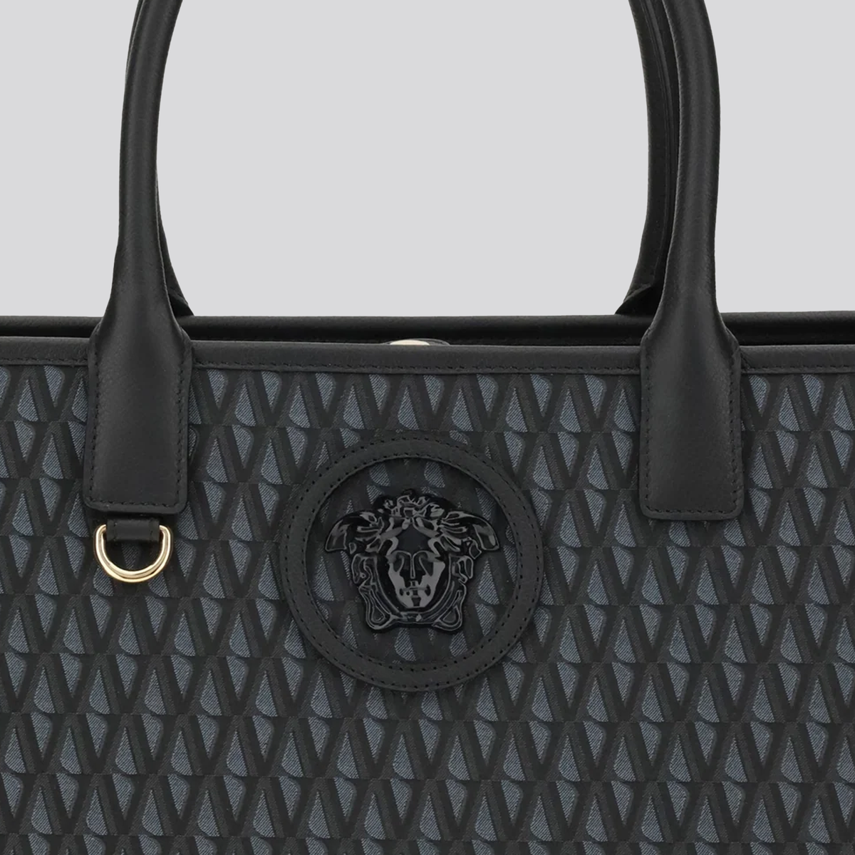 Cartera Negra Versace V Jacquard Tote