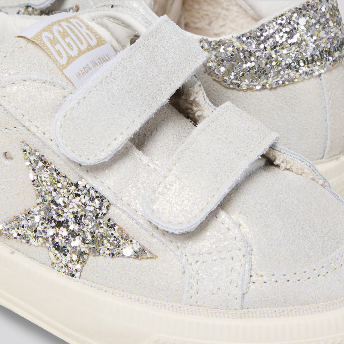 Sneakers Gris Golden Goose Velcro Super-Star Glitter Star
