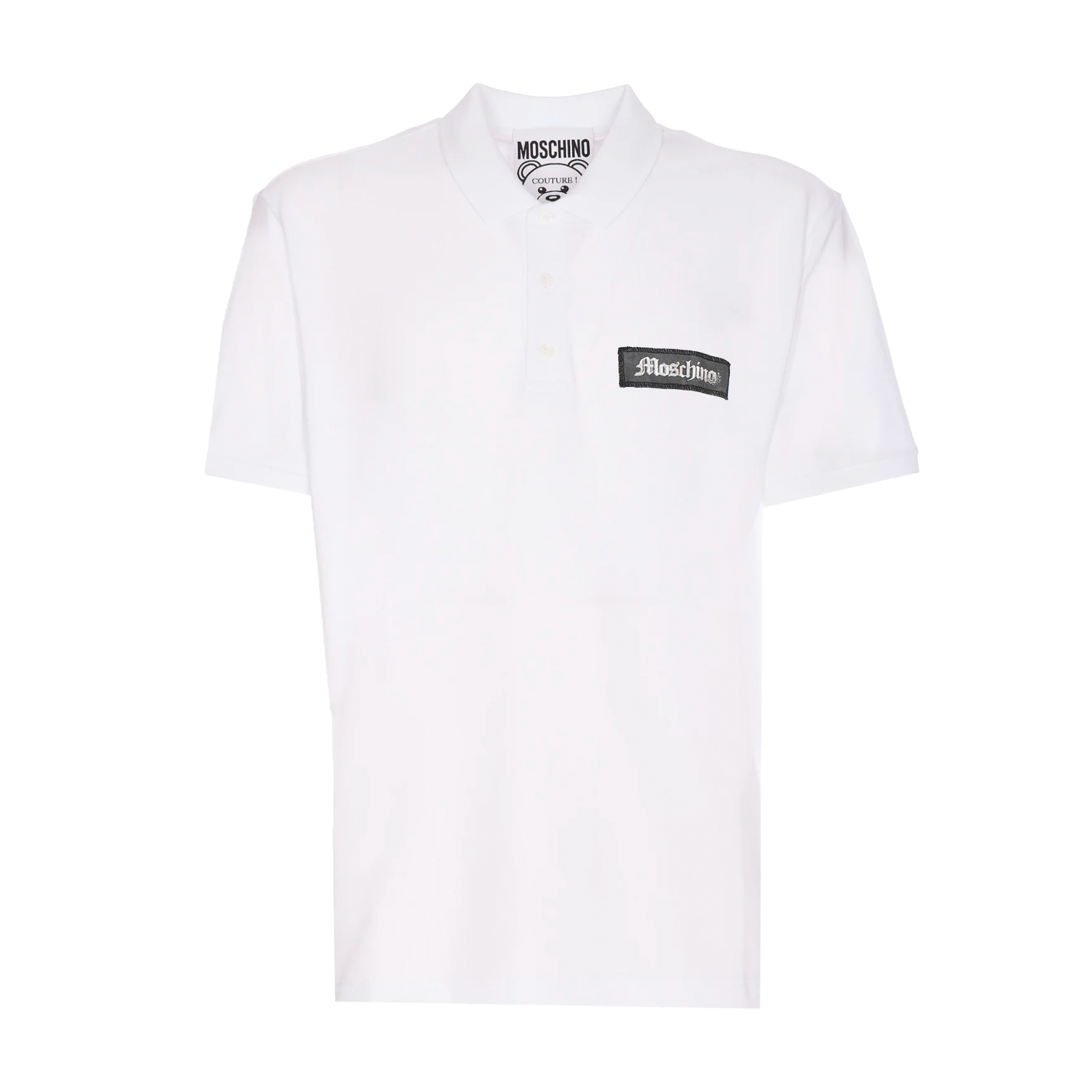 Camiseta Tipo Polo Blanca Moschino Chest Logo