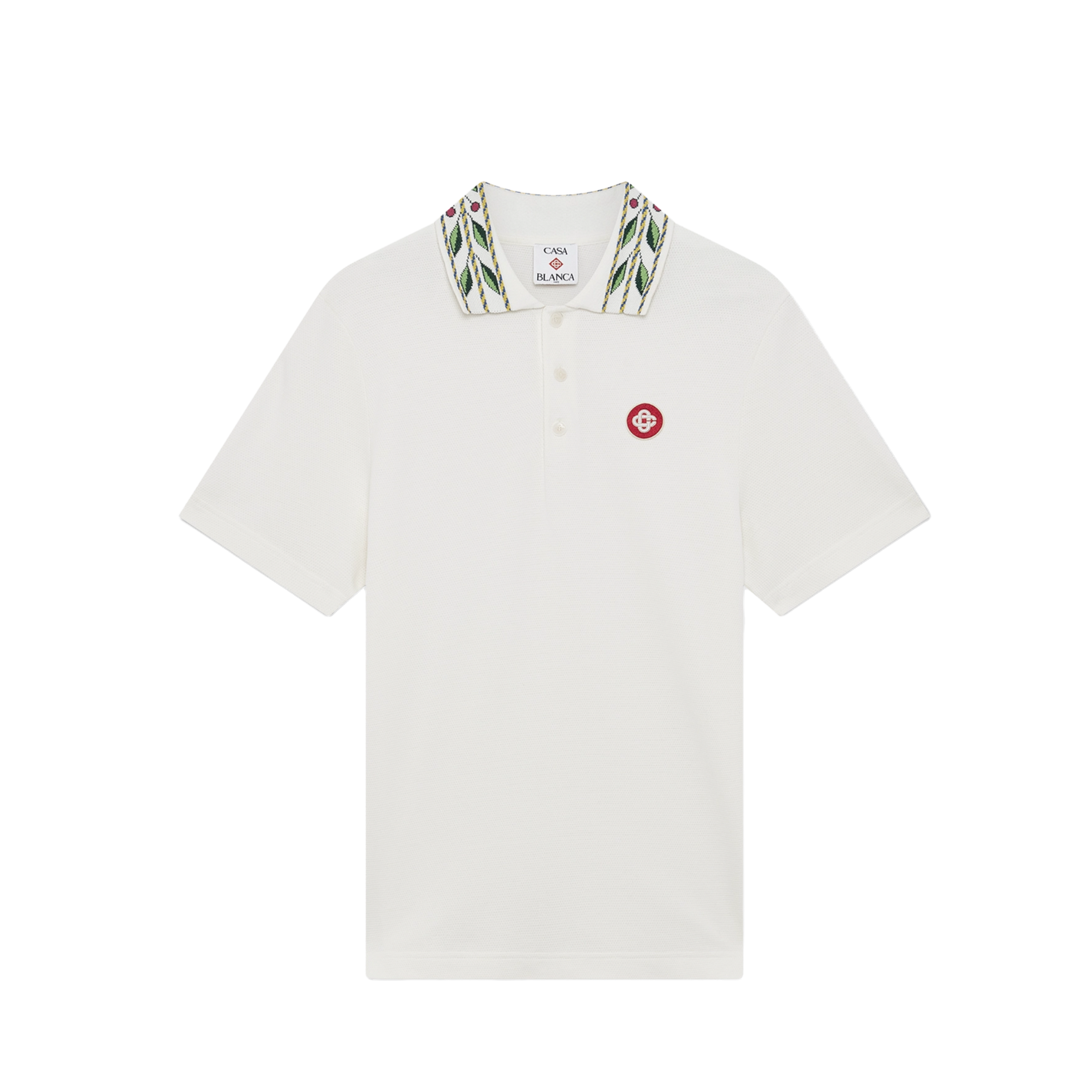 Camiseta Tipo Polo Blanco Casablanca Laurel Pique