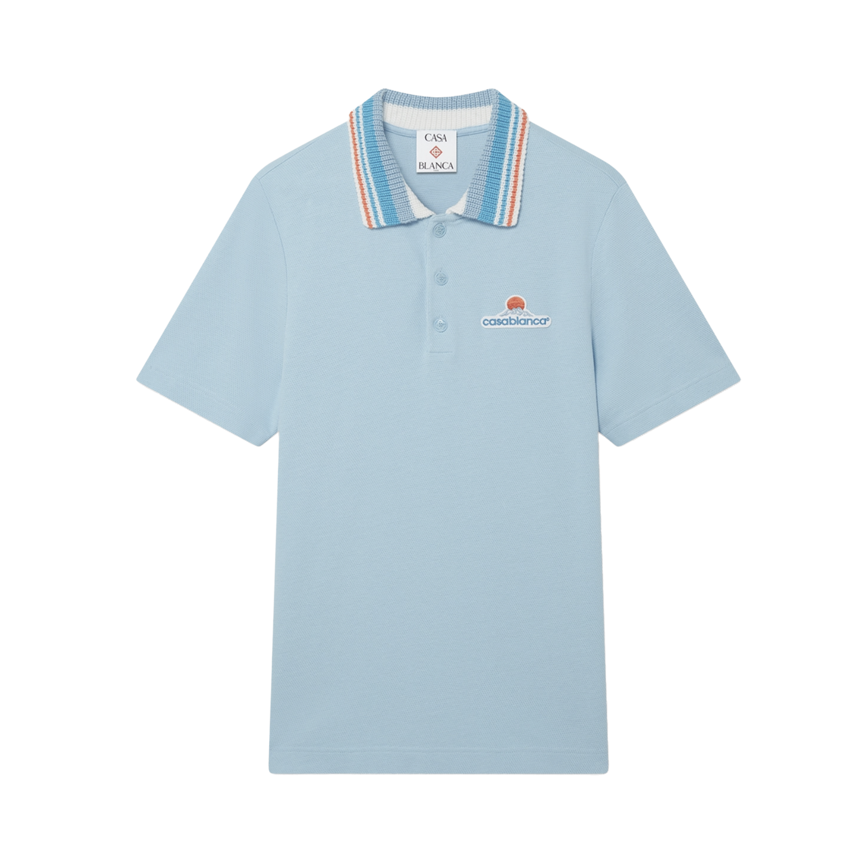Camiseta Tipo Polo Celeste Casablanca Knit Collar