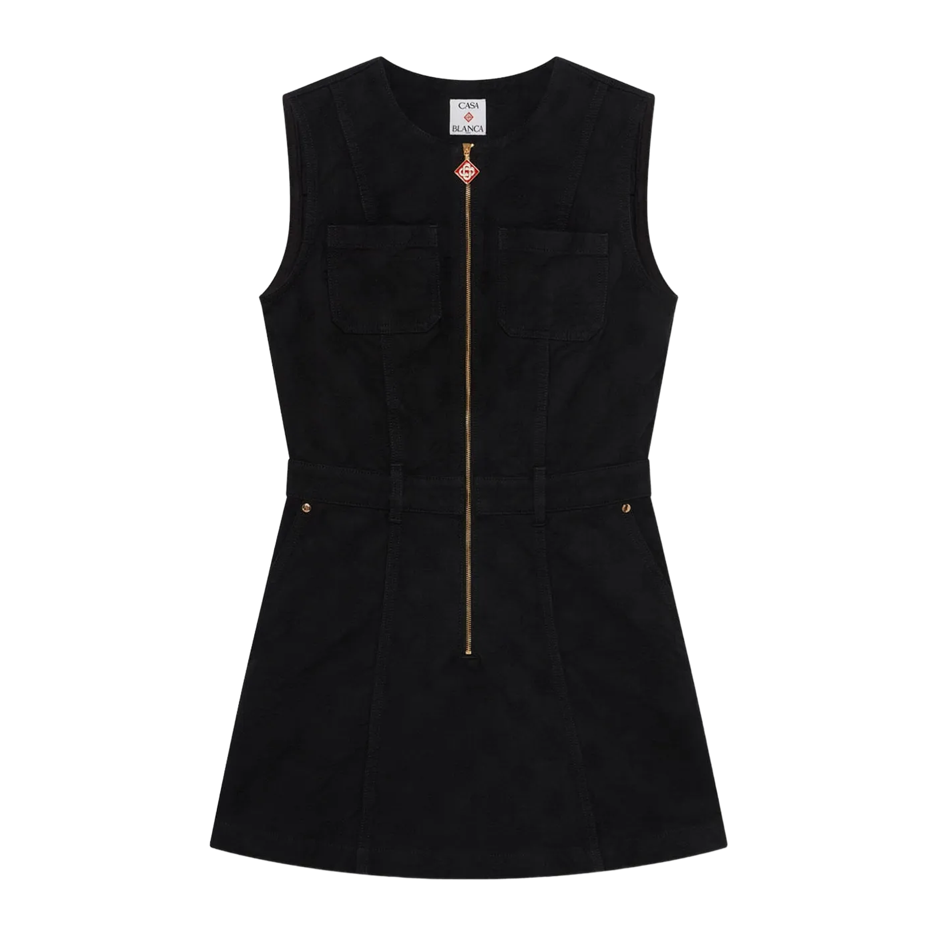 Vestido Negro Casablanca Denim Monogram