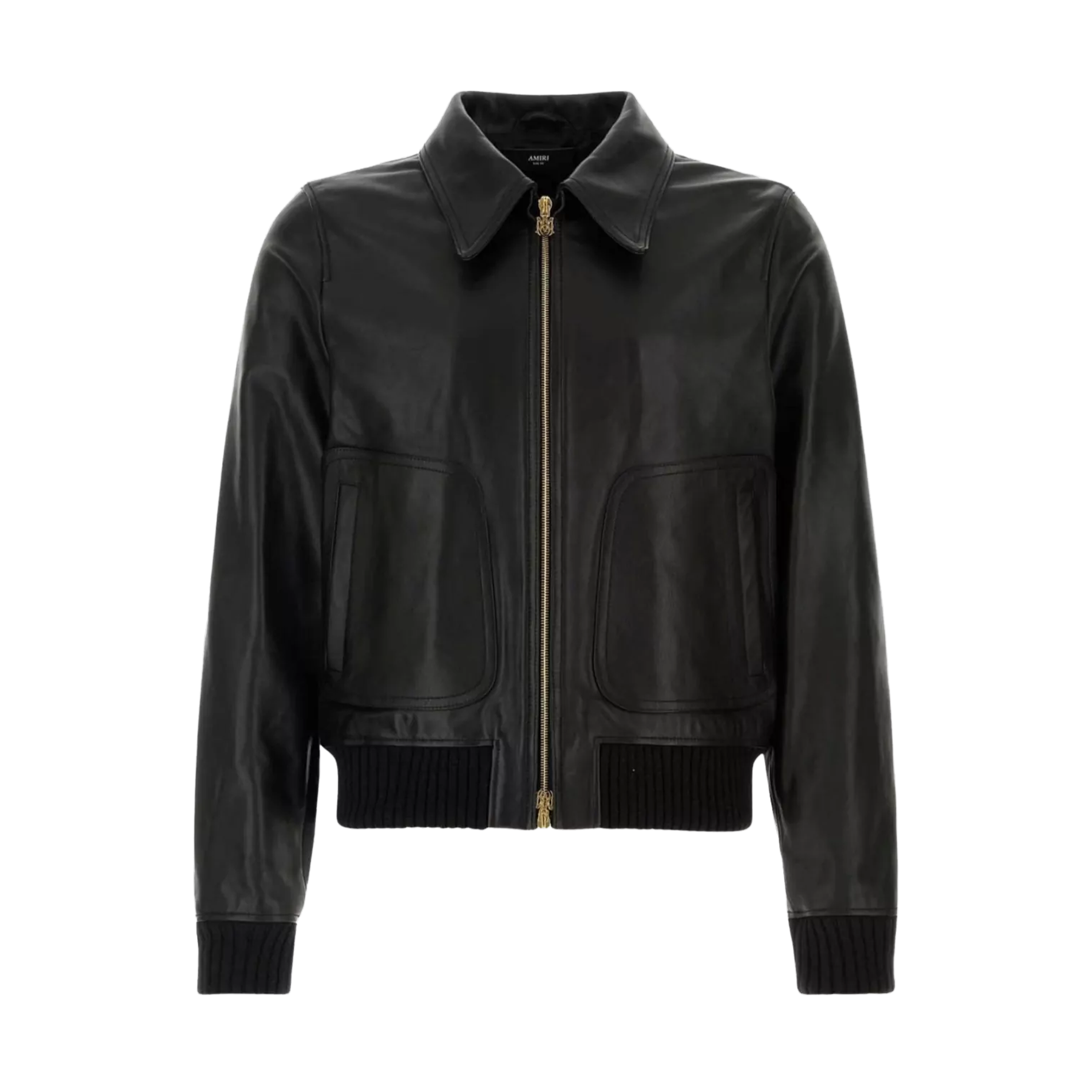 Chaqueta Negra AMIRI Leather Varsity