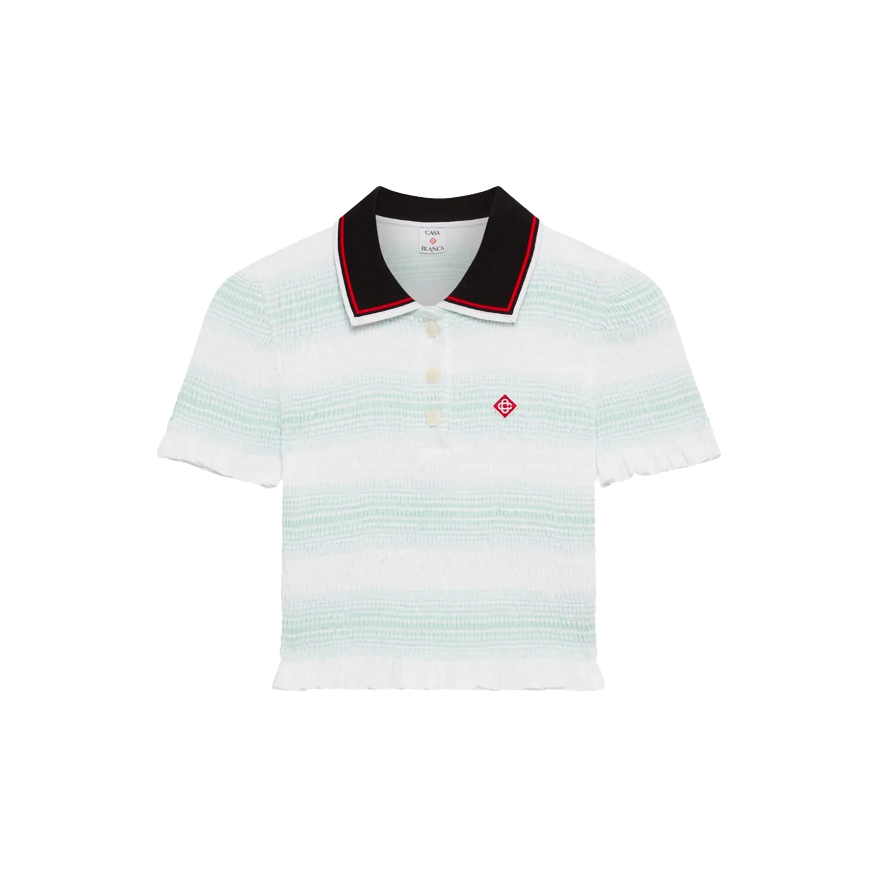 Camiseta Tipo Polo Blanco Casablanca Stripe Shirred