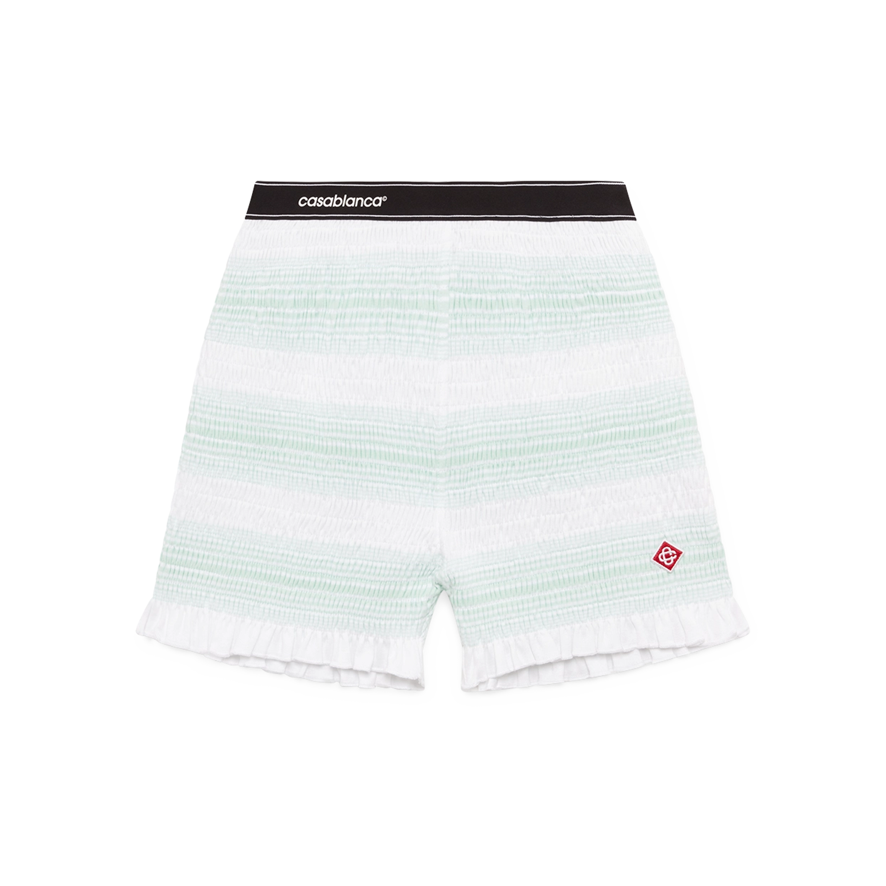 Short Blanco Casablanca Stripe Shirred