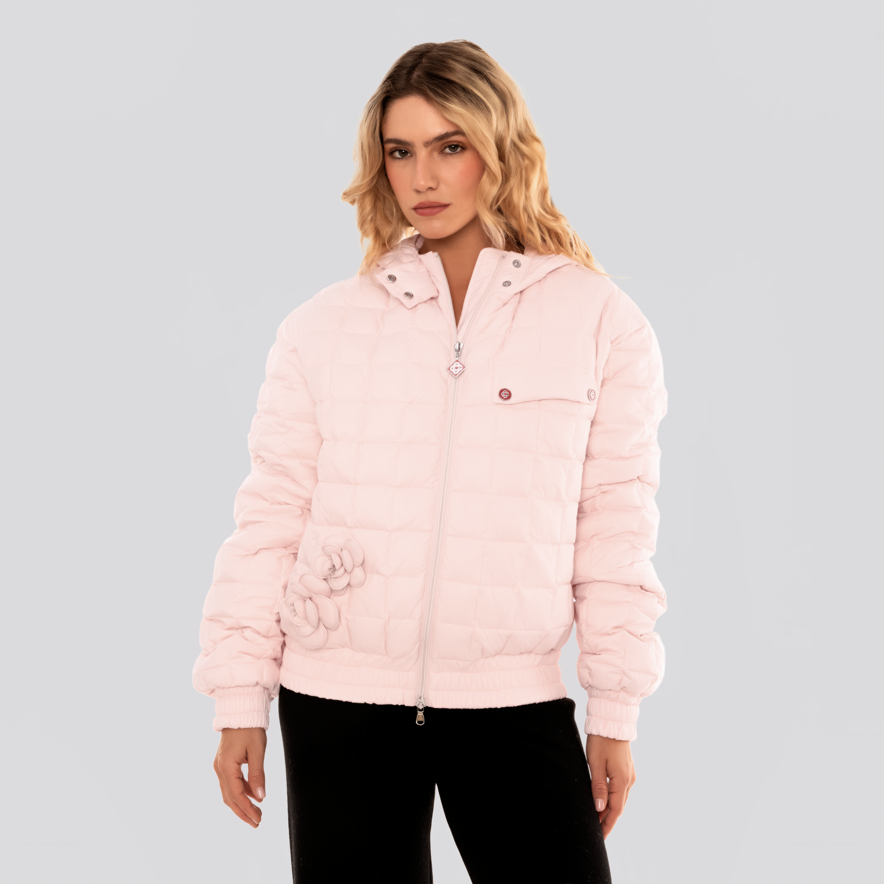 Chaqueta Rosado Casablanca Nylon Quilted