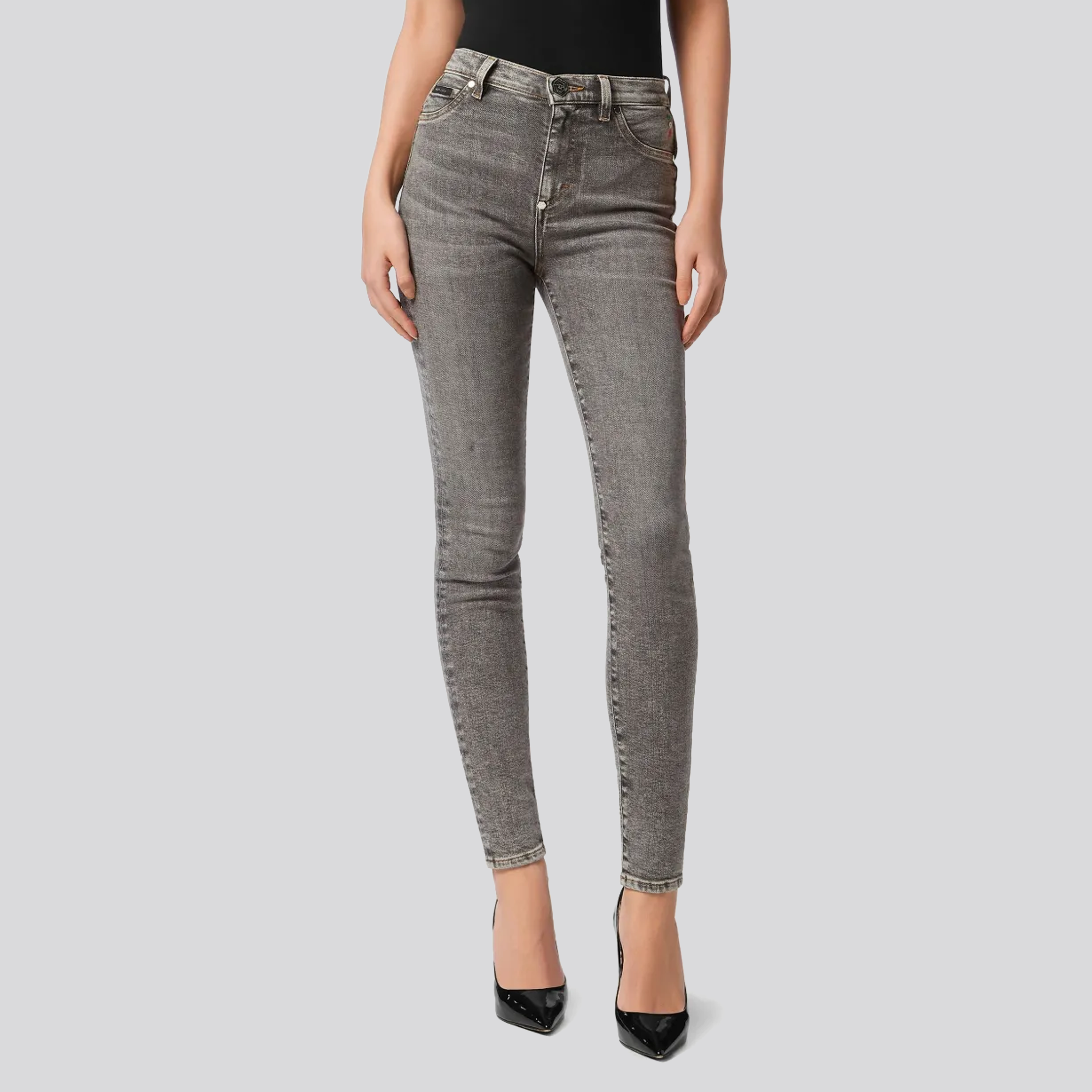 Jeans Negro Philipp Plein High Waist