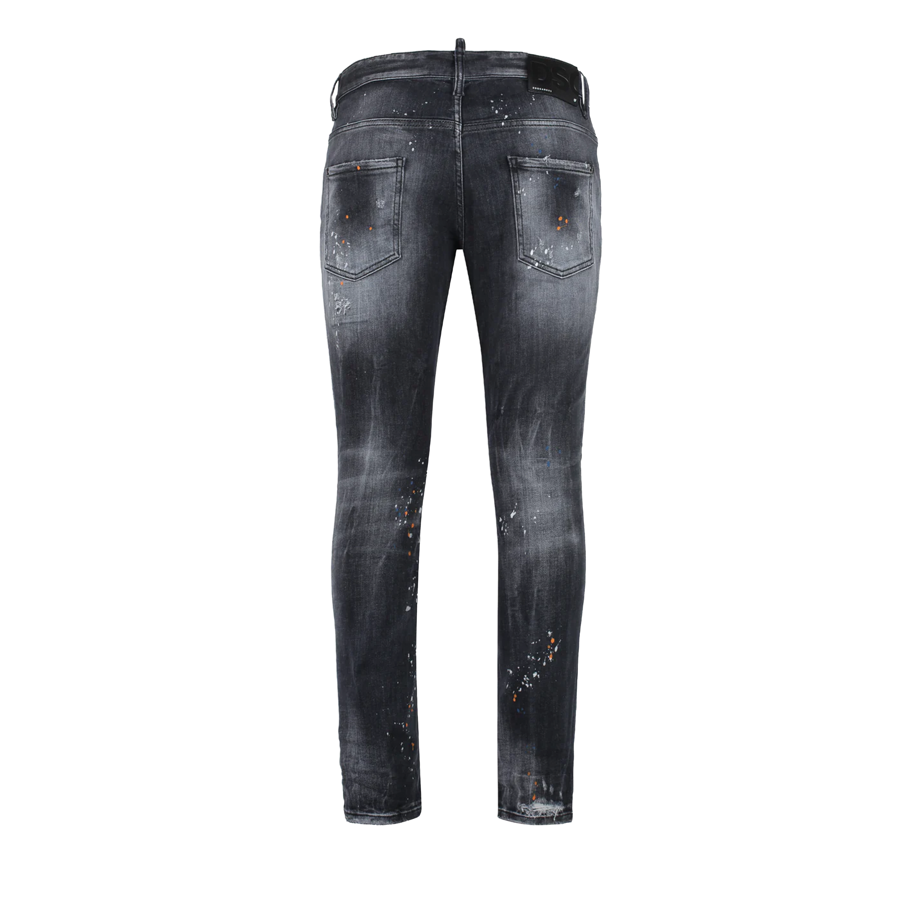 Jeans Negro Dsquared2 Skater Orange Paints