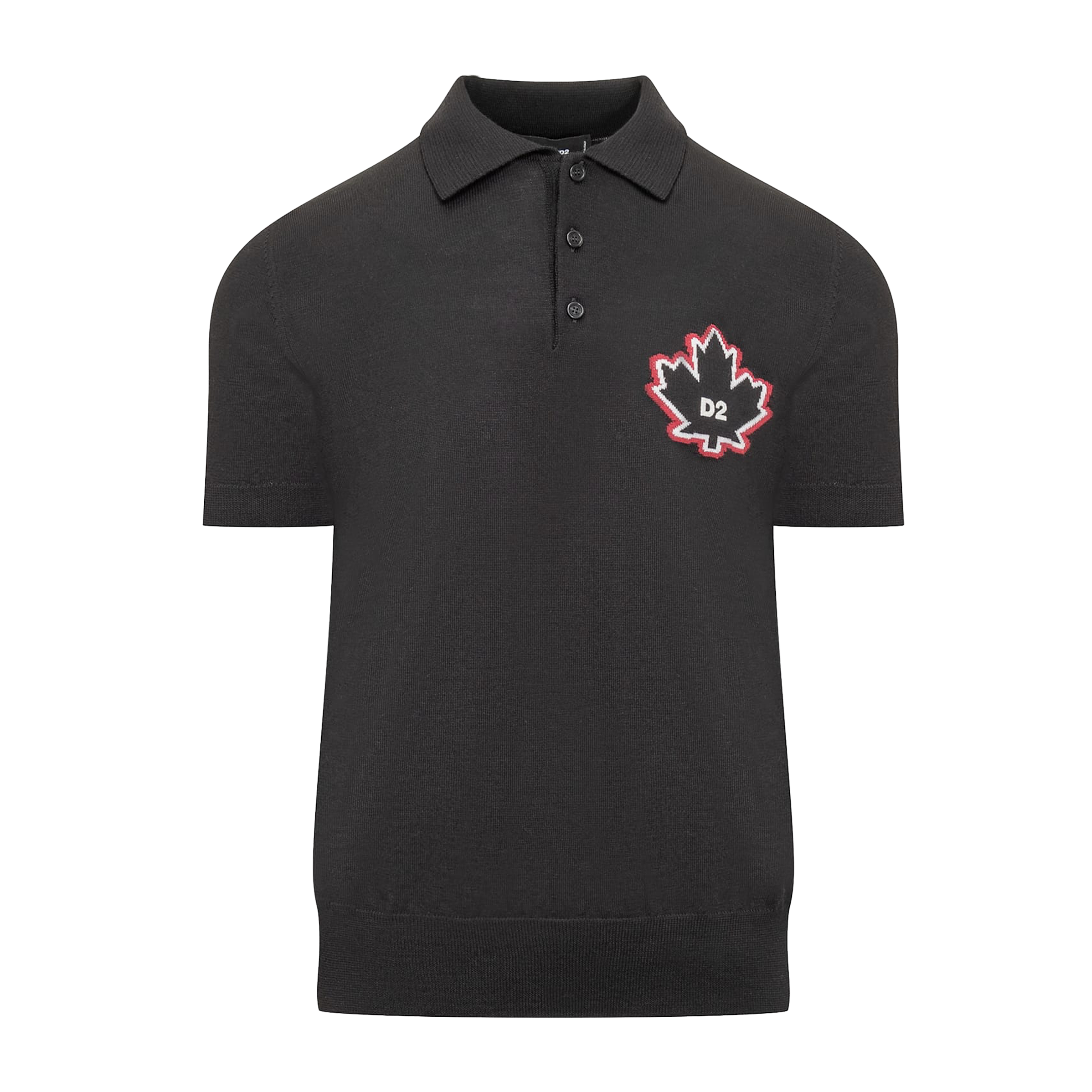 Camiseta Tipo Polo Negra Dsquared2 Leaf