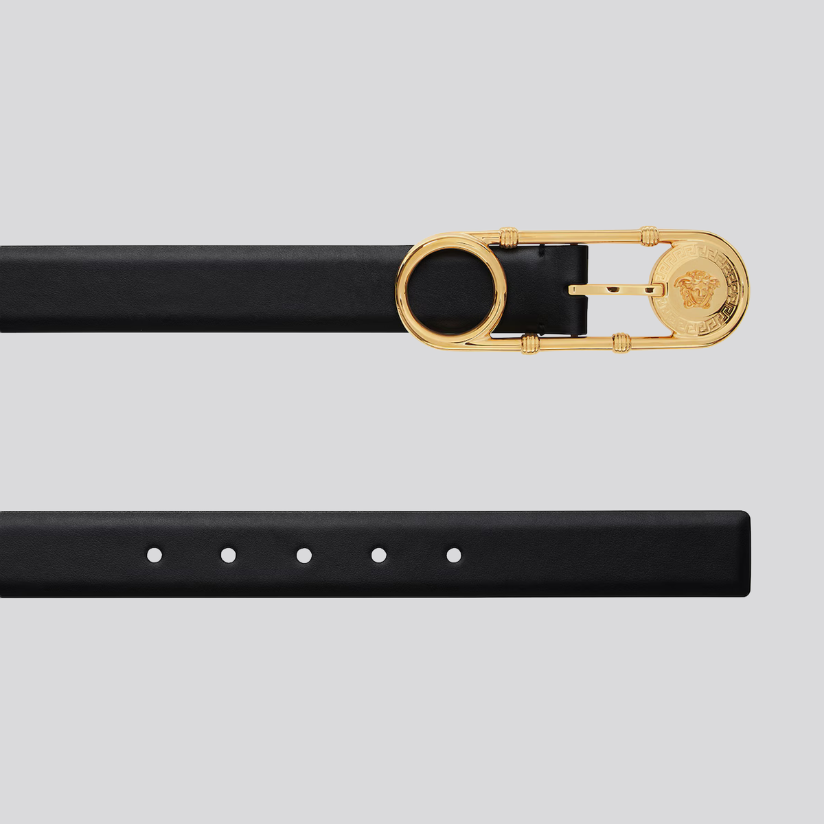 Cinturón Negro Versace Safety Pin