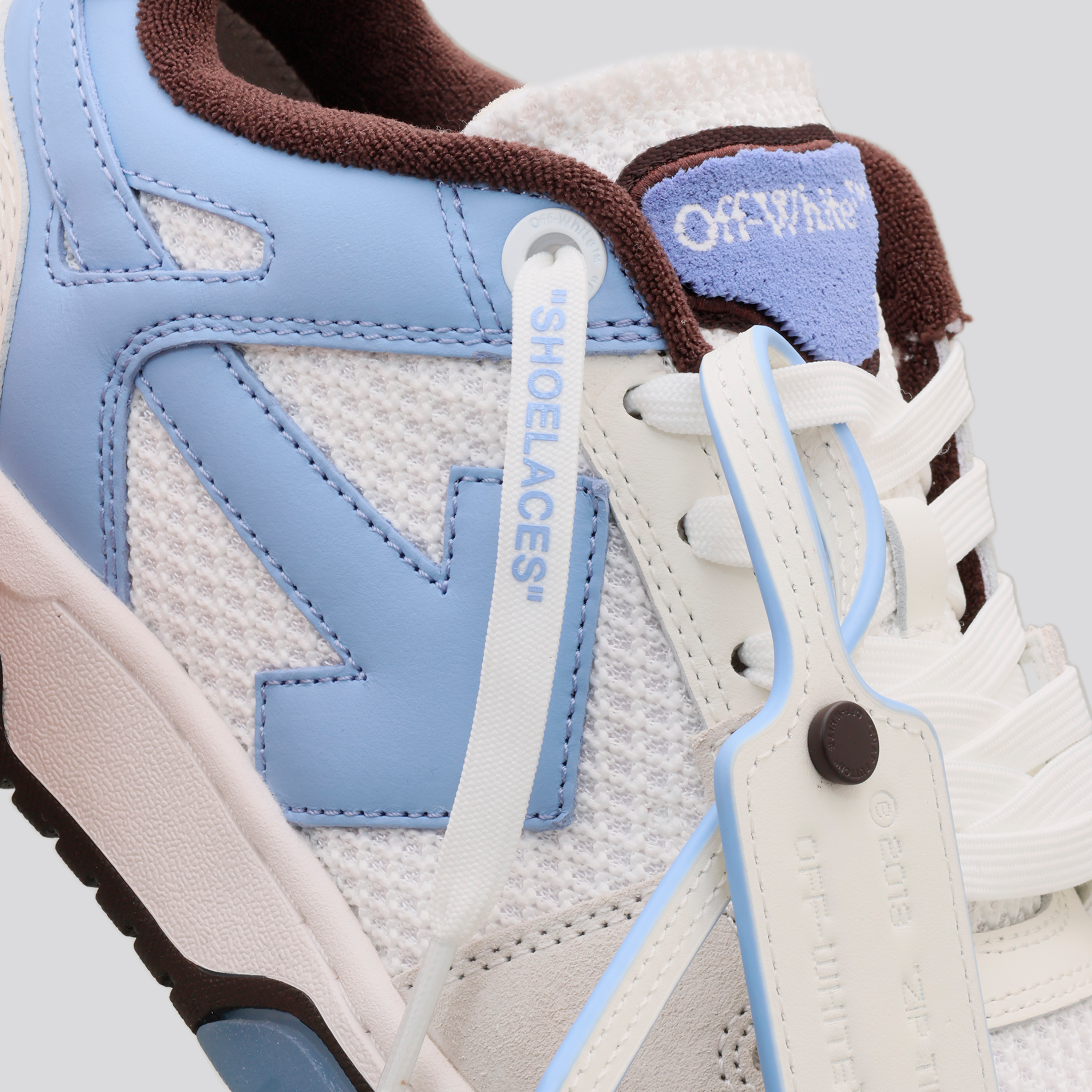 Sneakers Azules Slim "OOO" Dusty Blue - White