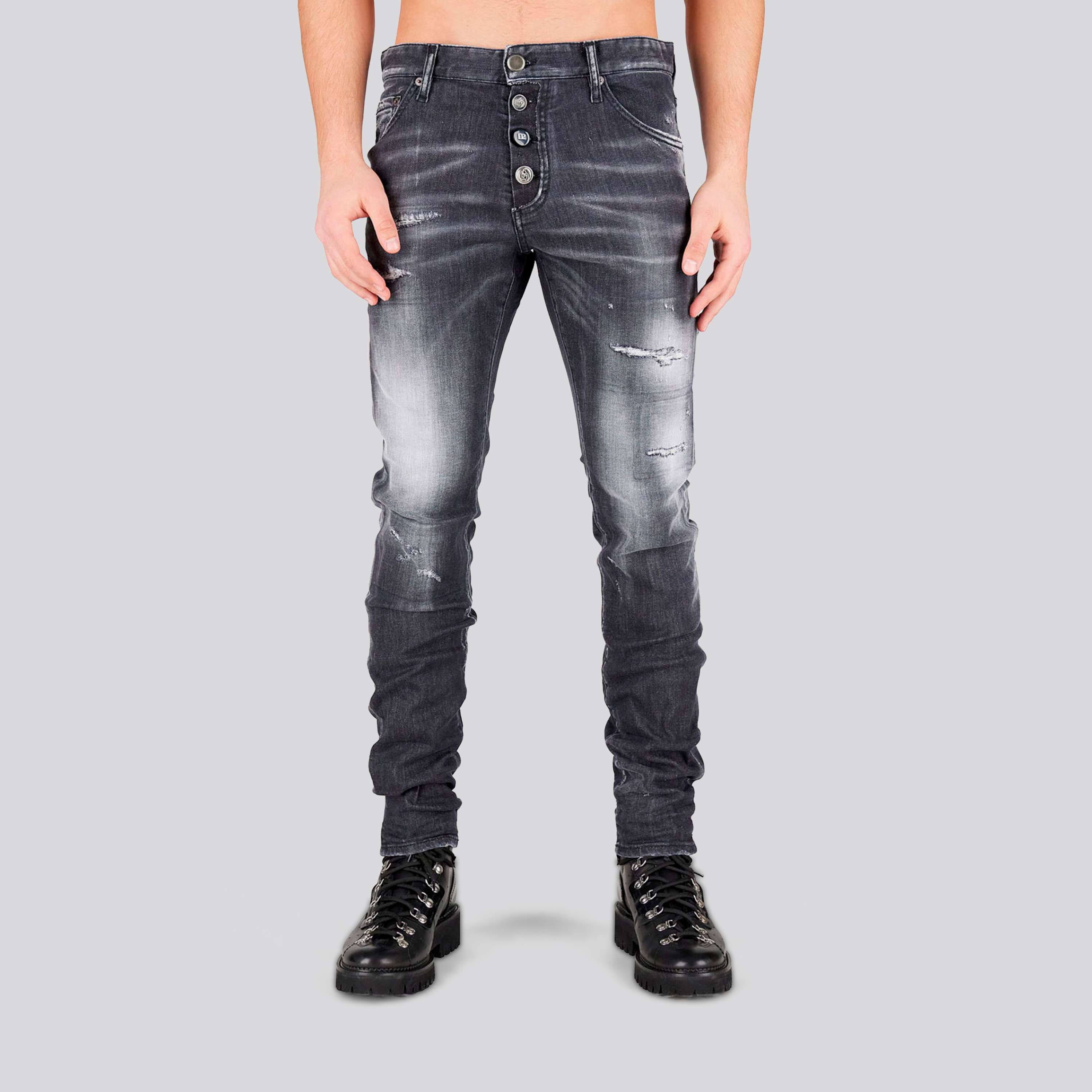 Jeans Negro Dsquared2 Slash Wash