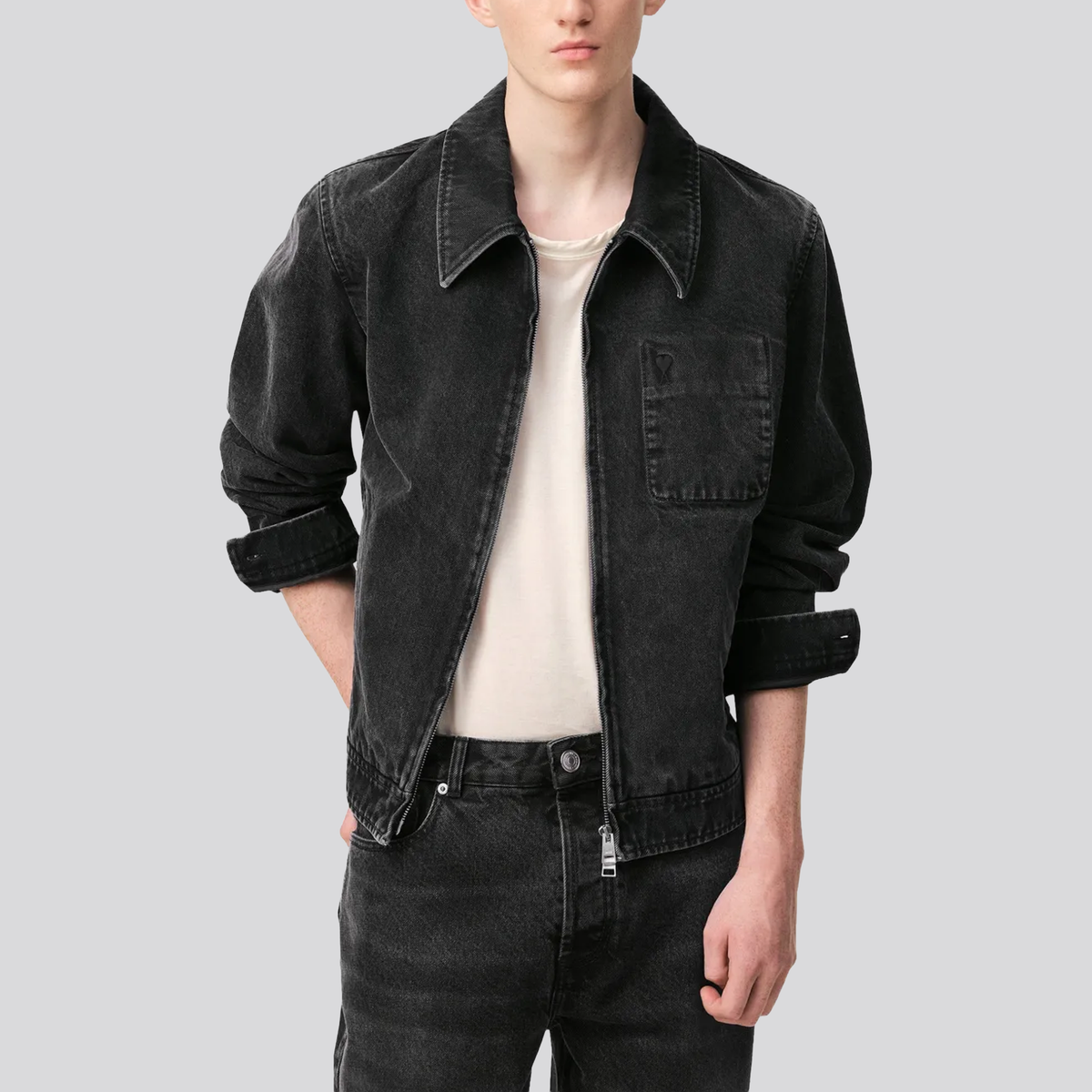 Chaqueta Negra Ami Paris Coeur