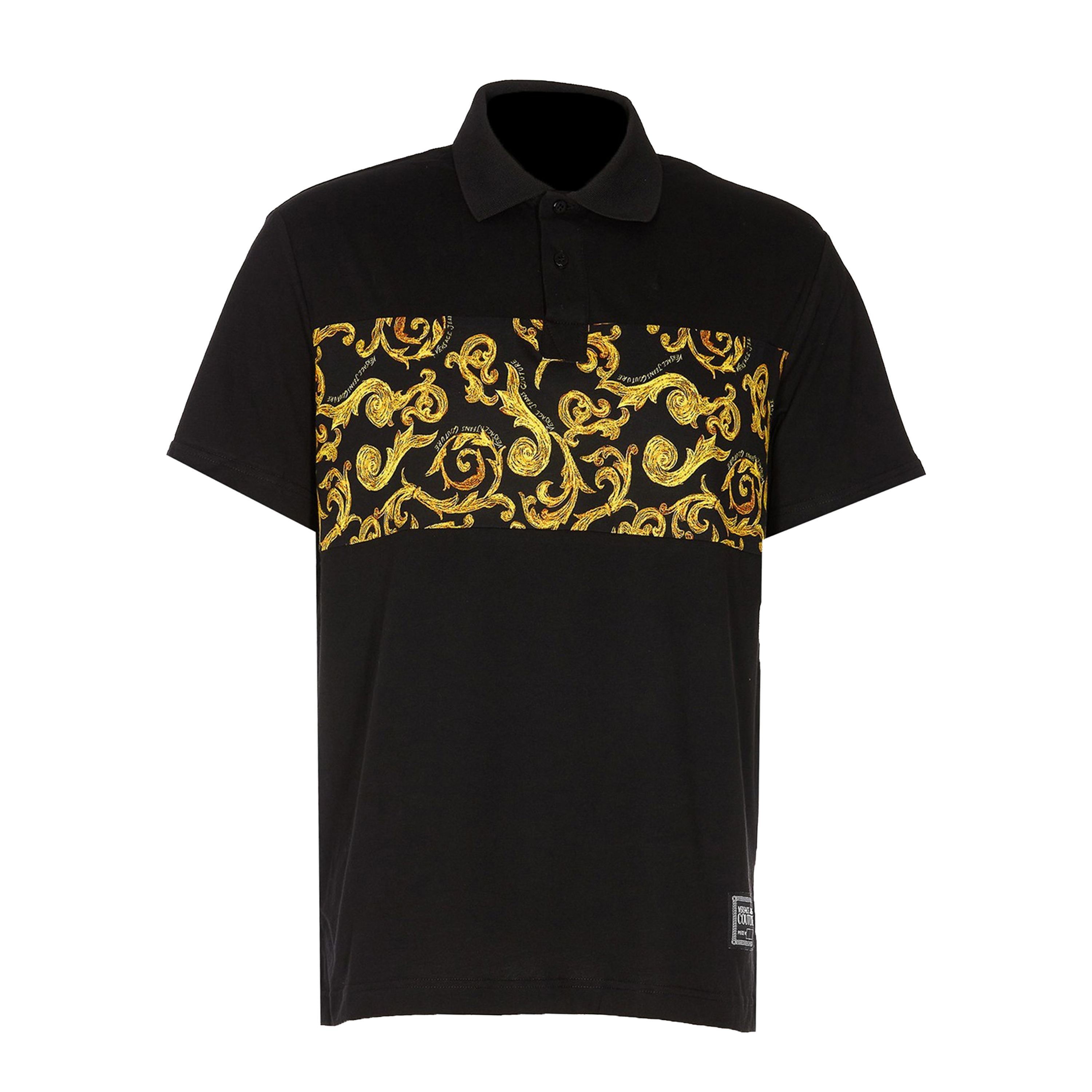 Camiseta Tipo Polo Negra Versace Couture Baroque