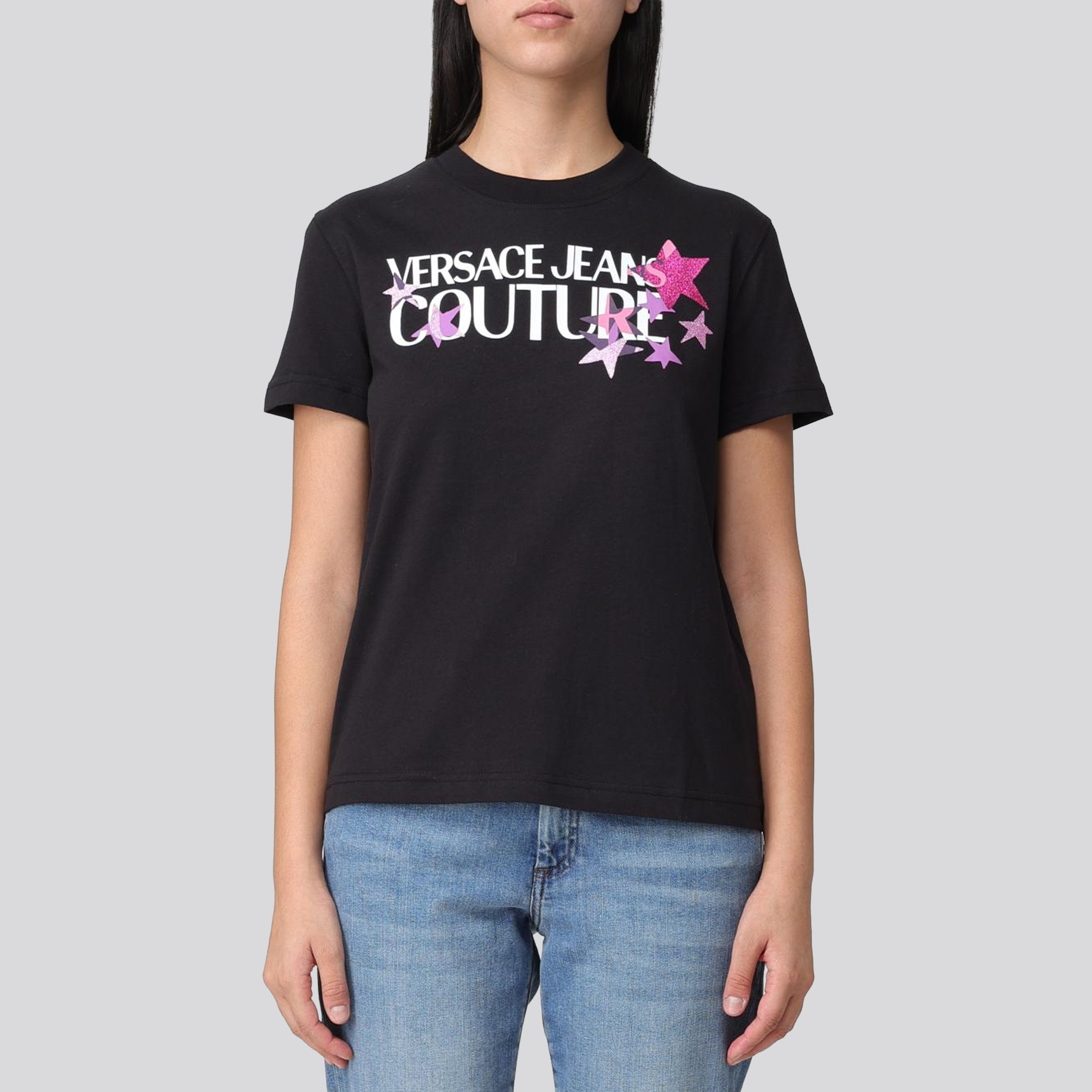 Camiseta Negra Versace Jeans Couture Stars
