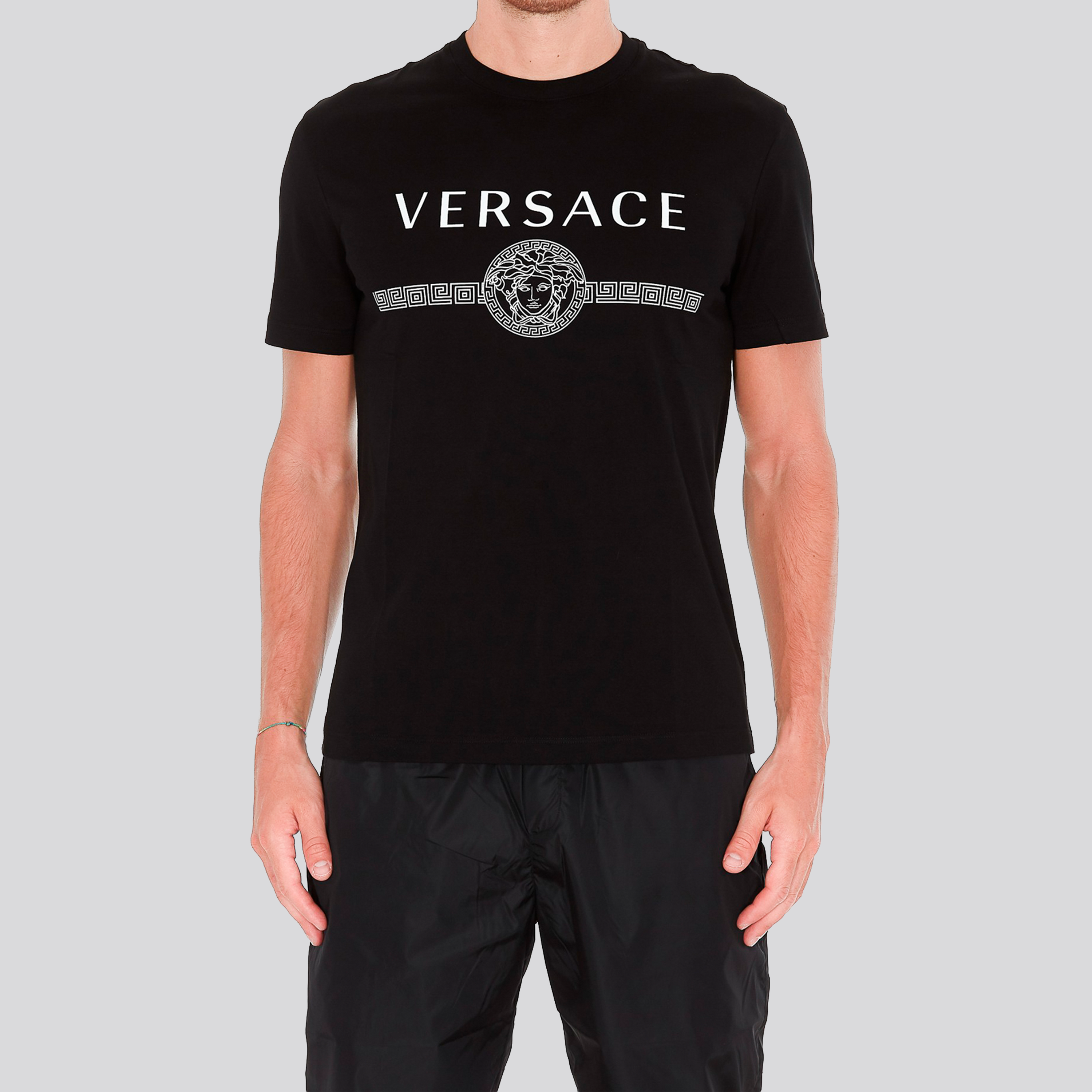 Camiseta Negra Gianni Versace Logo Medusa