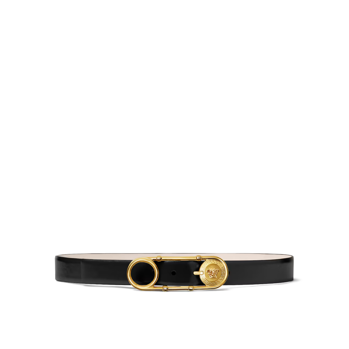 Cinturón Negro Versace Safety Pin