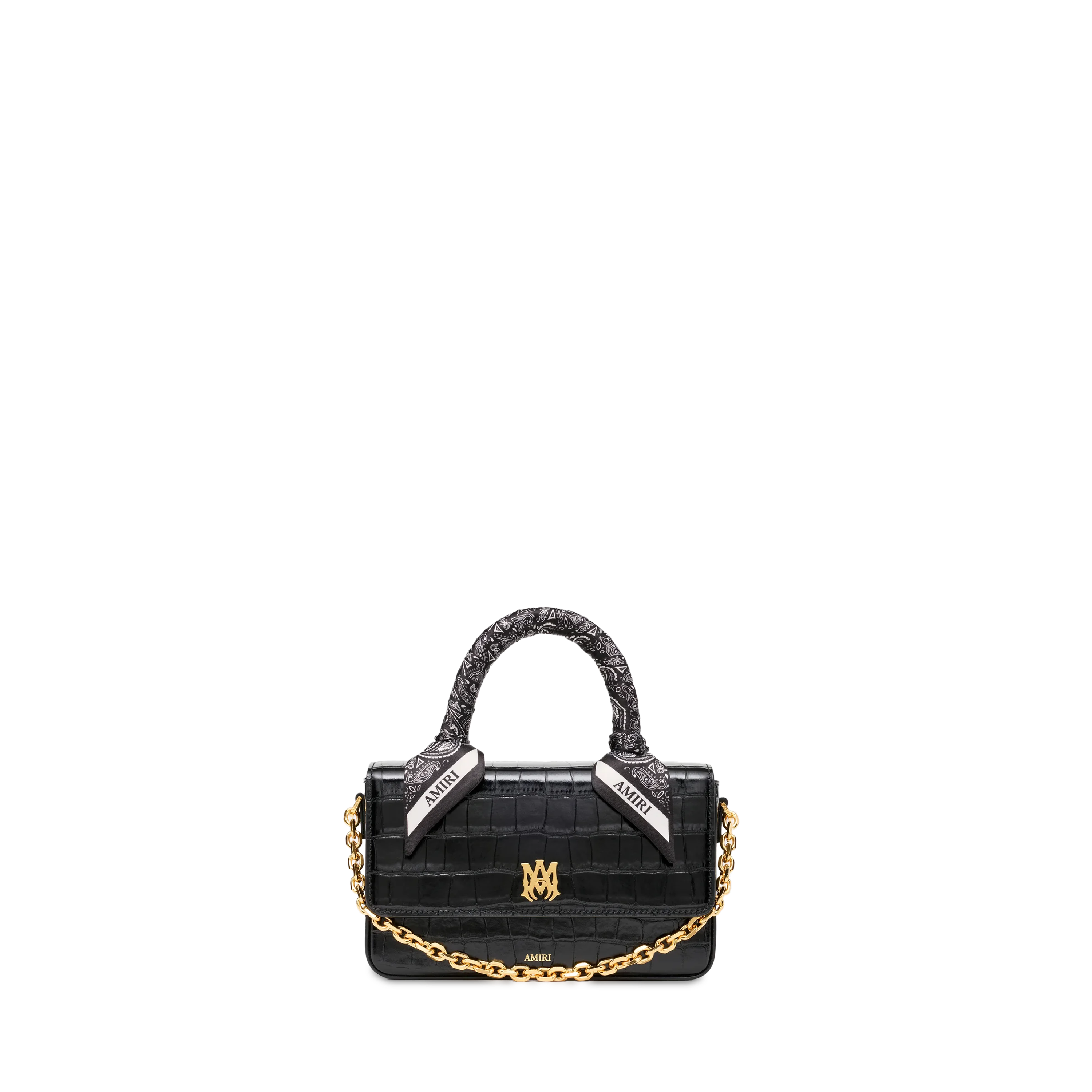 Cartera Negra AMIRI Croc Embossed
