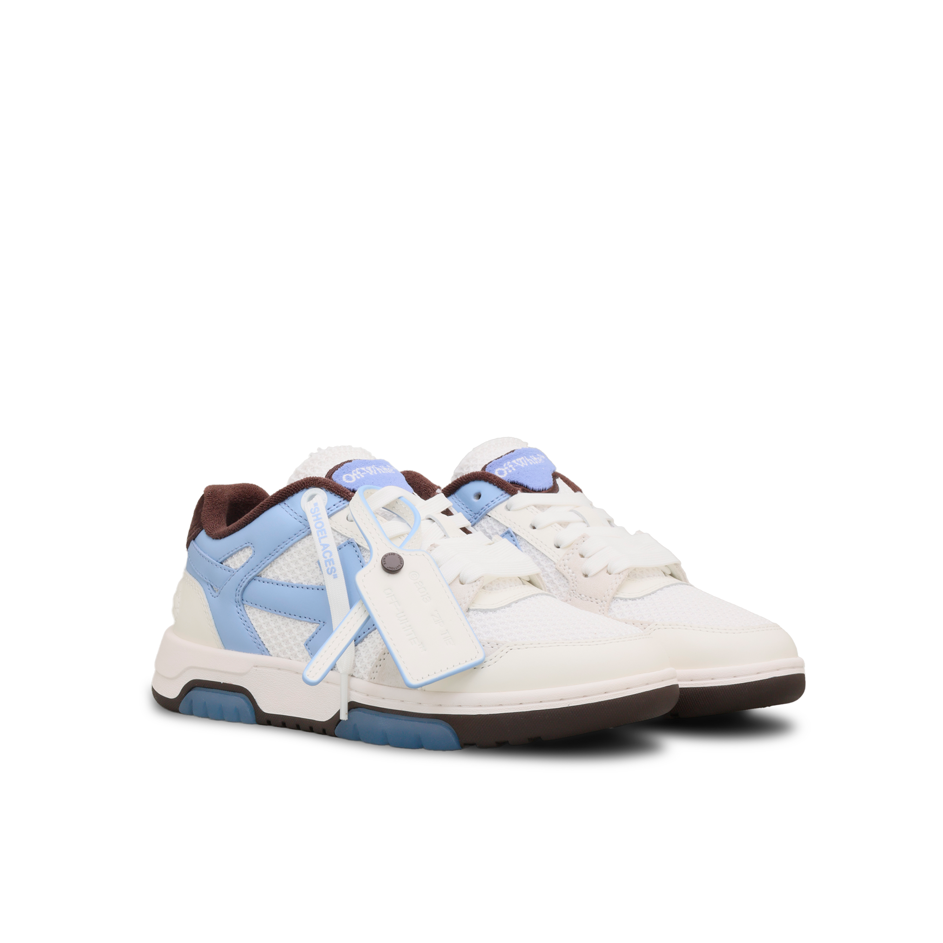 Sneakers Azules Slim "OOO" Dusty Blue - White