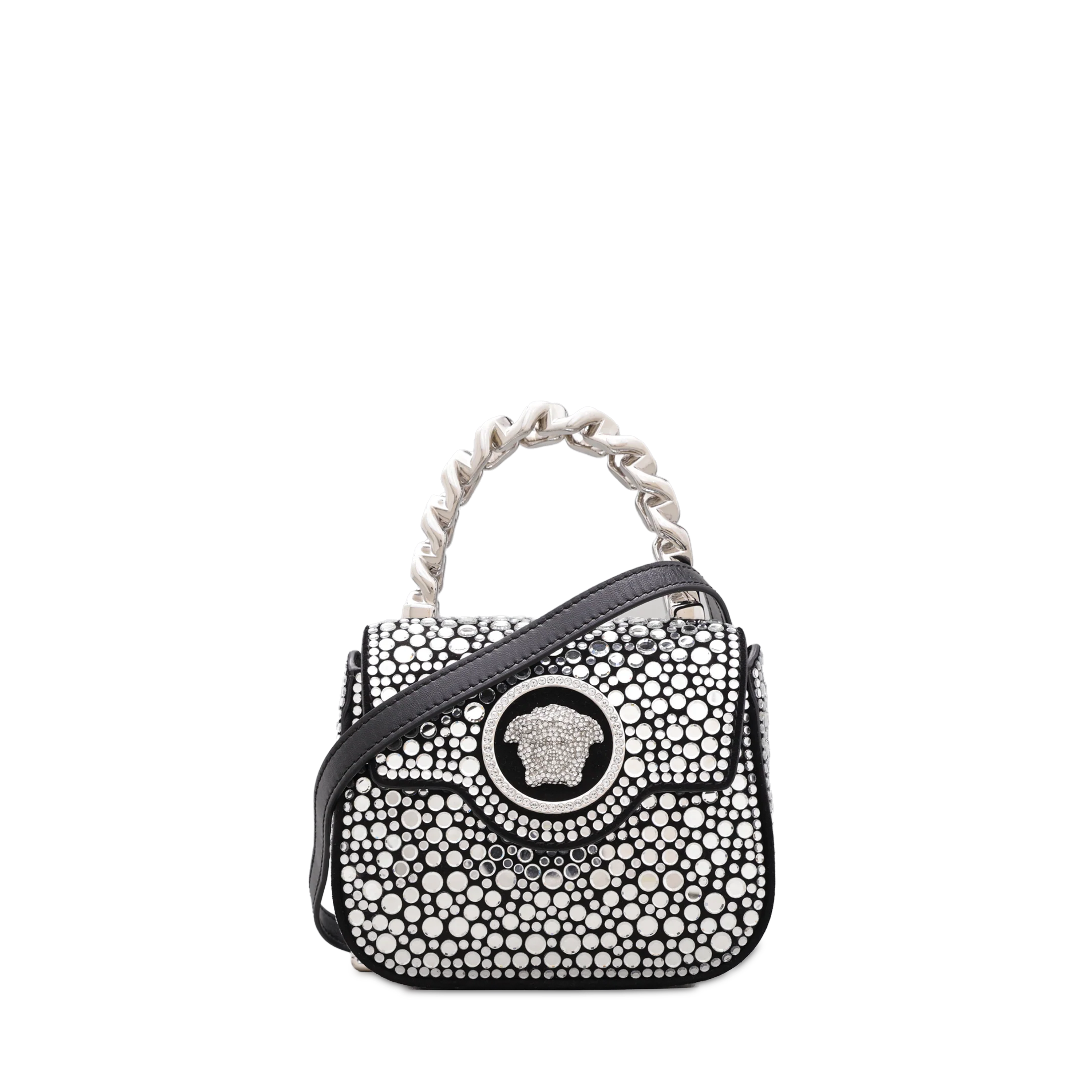 Cartera Negro Versace La Medusa Crystals