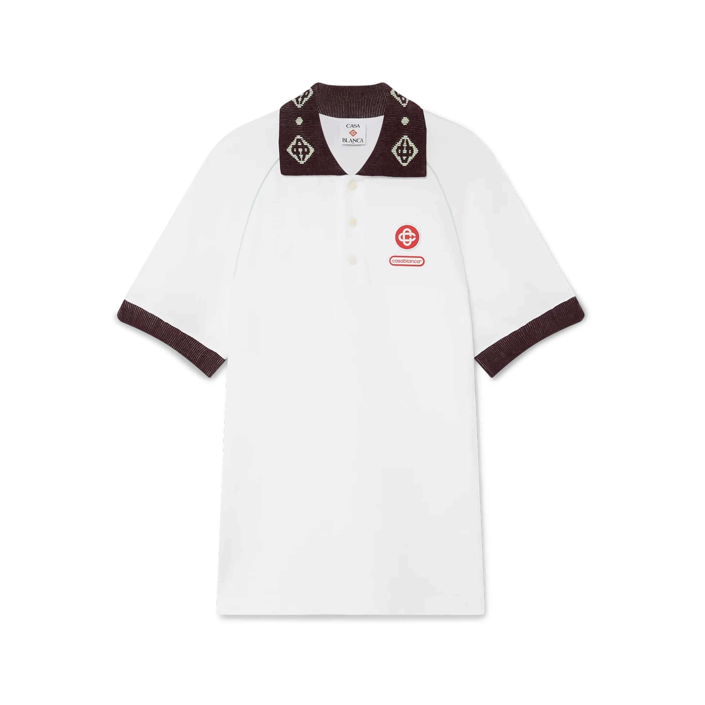 Camiseta Tipo Polo Blanco Casablanca Chenille Collar