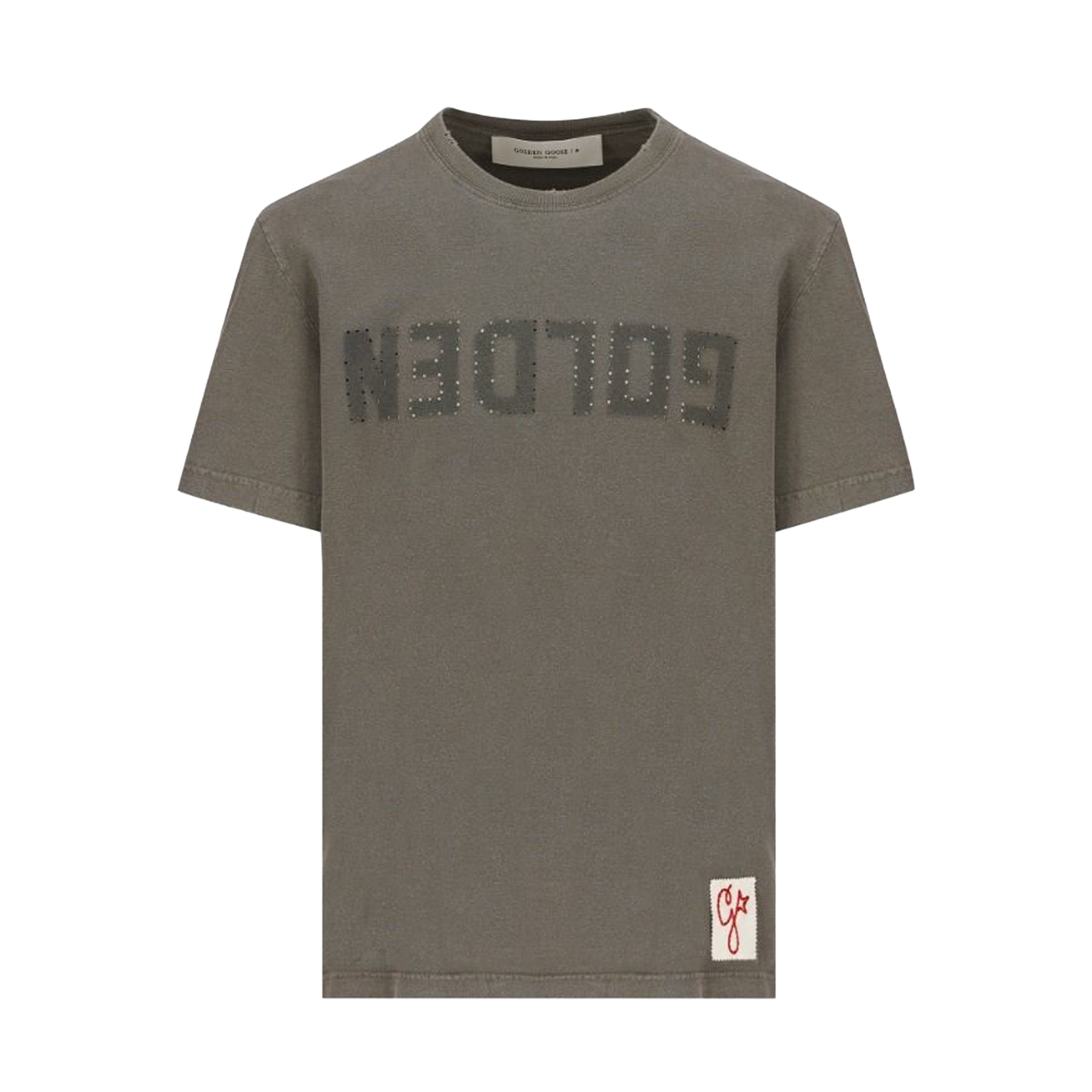 Camiseta Verde Golden Goose Distressedn Logo