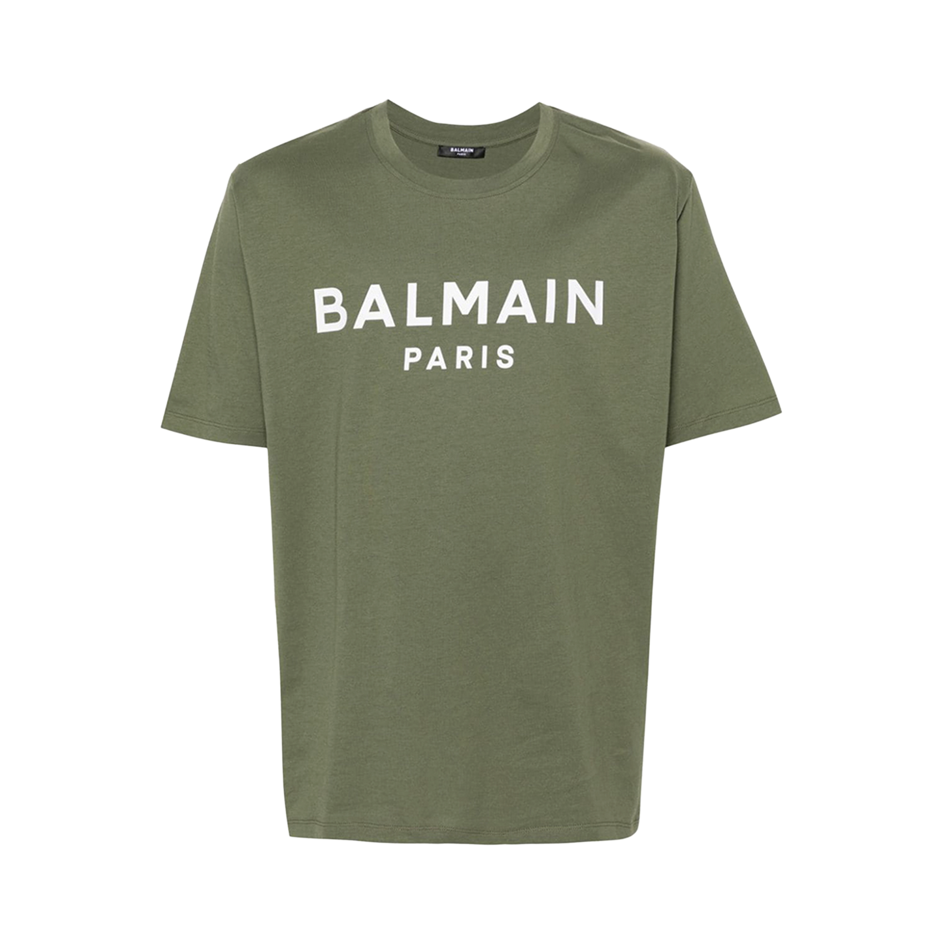 Camiseta Verde Balmain Paris Logo
