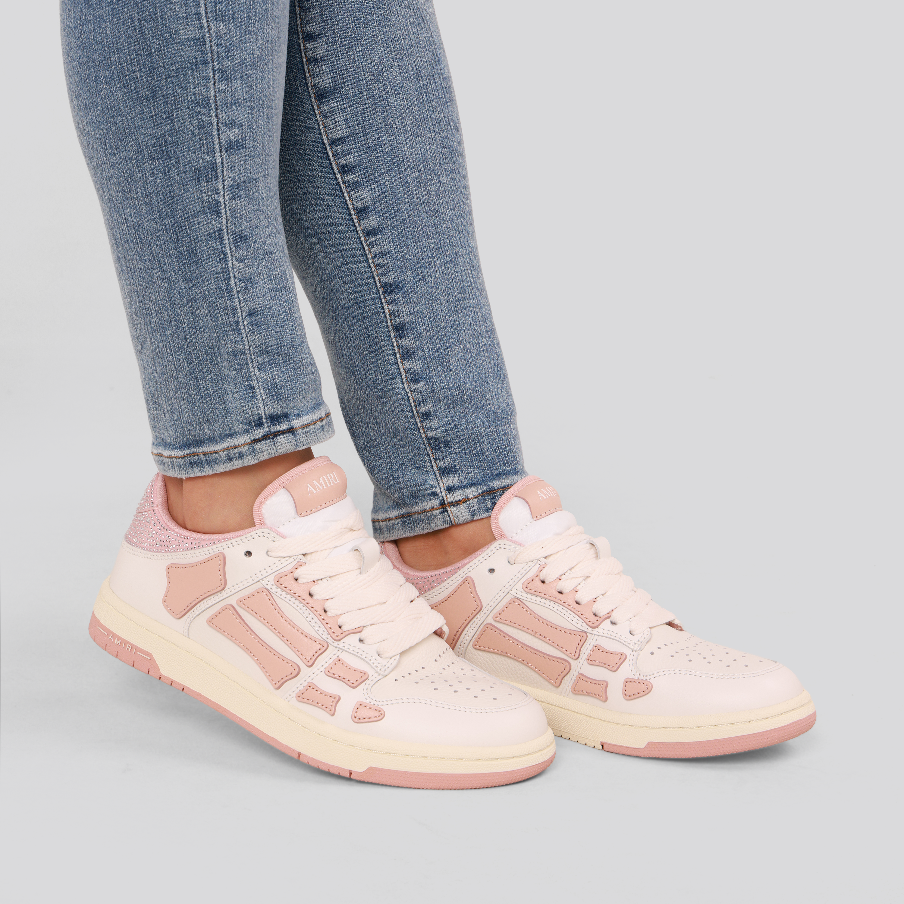 Sneakers Rosados AMIRI Crystal Satin Skel Top Low