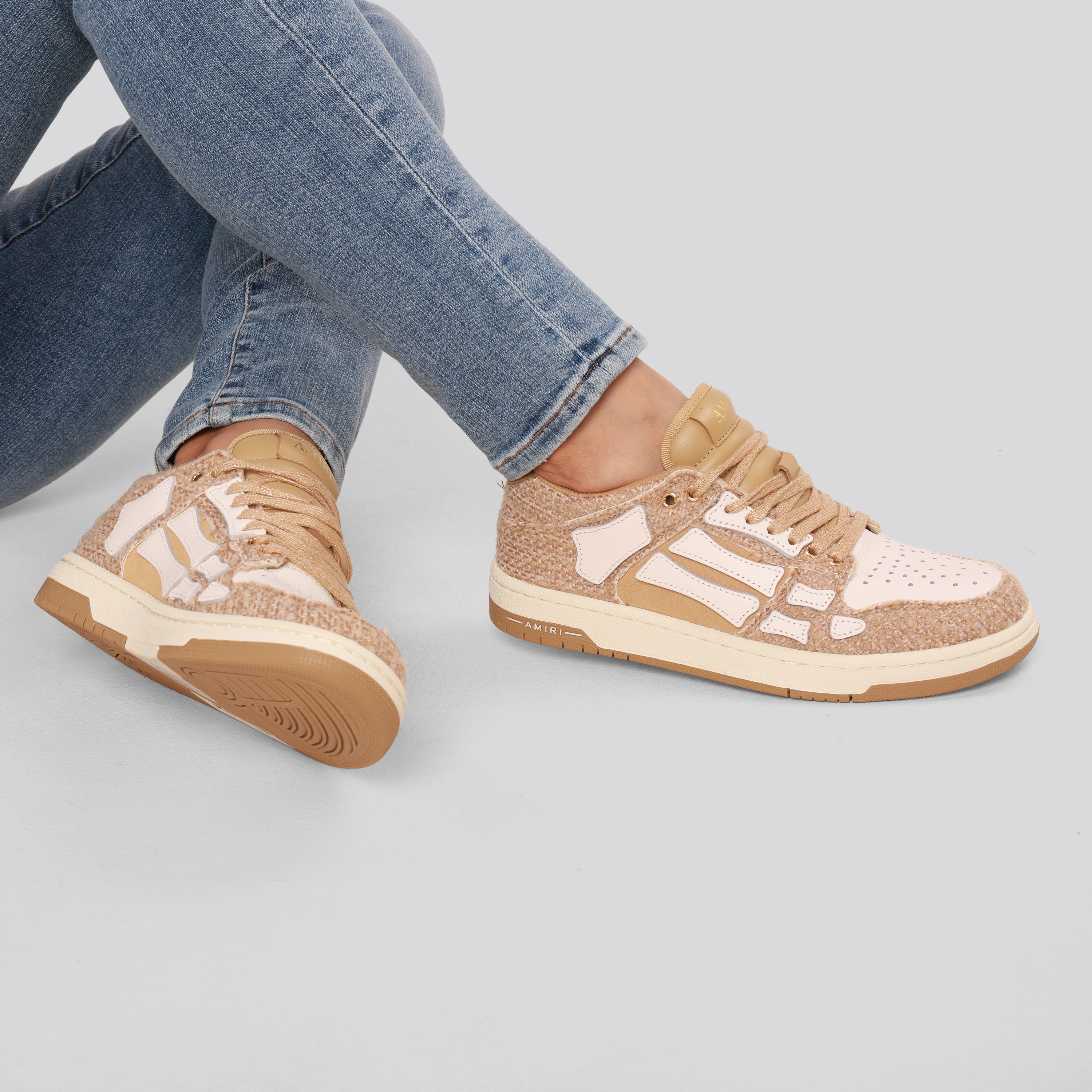 Sneakers Taupe AMIRI Boucle Skel Top Low