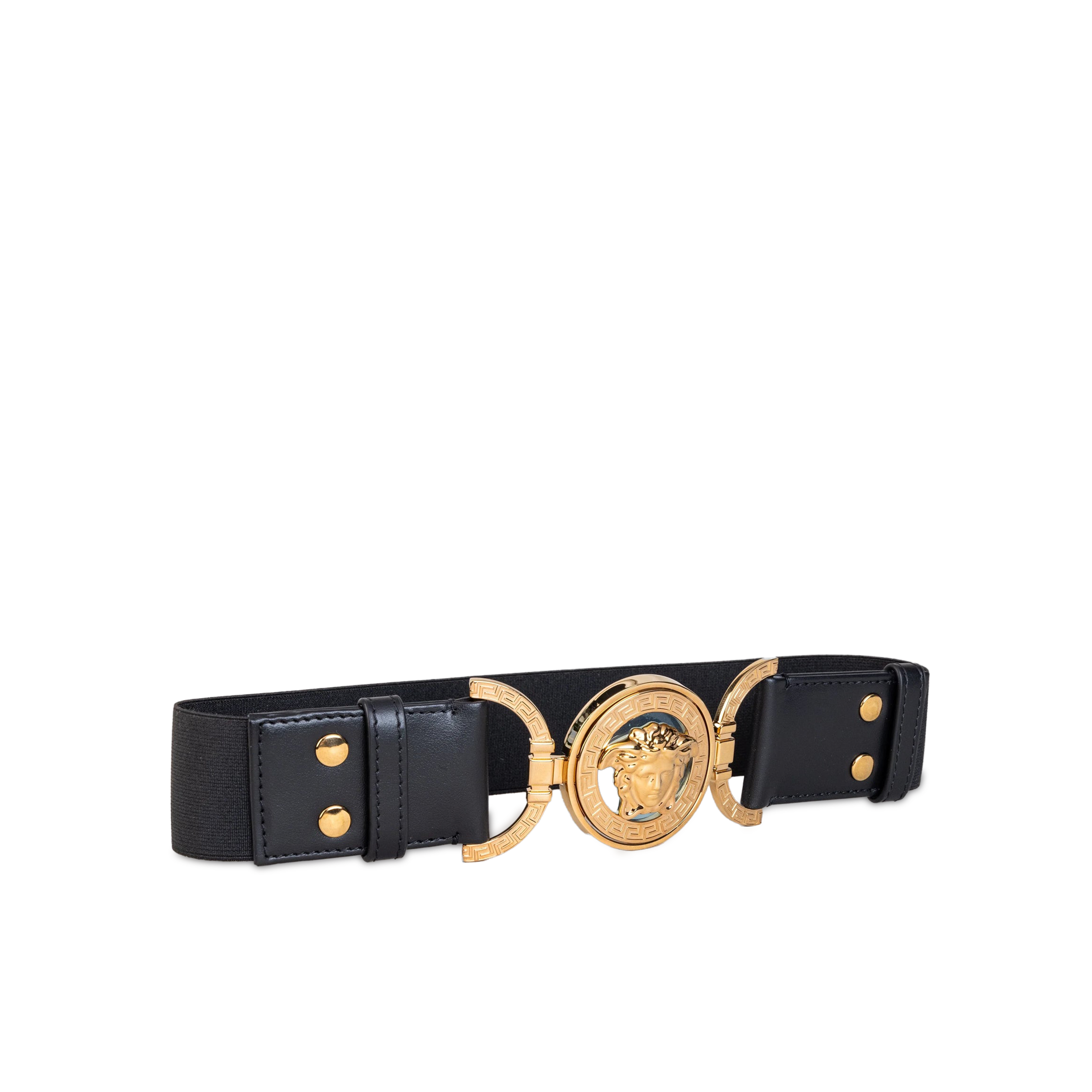 Cinturón Negro Versace Elastic Medusa 95