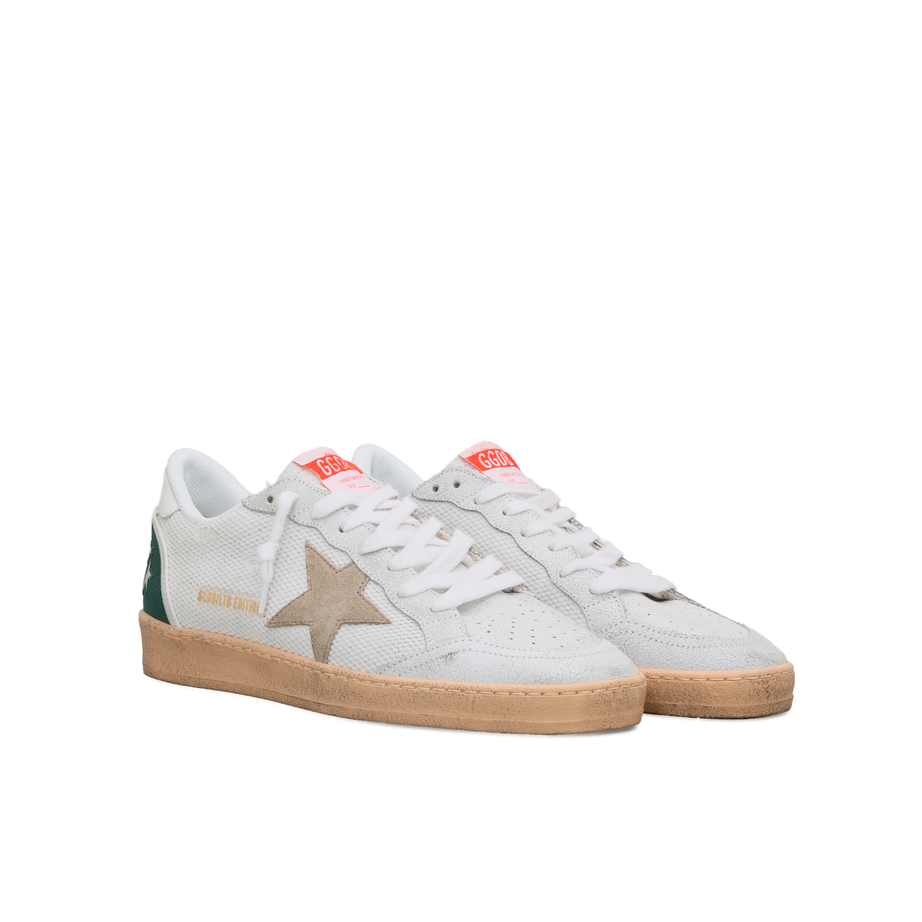 Sneakers Blancos Verde Golden Goose Ballstar Crack Suede