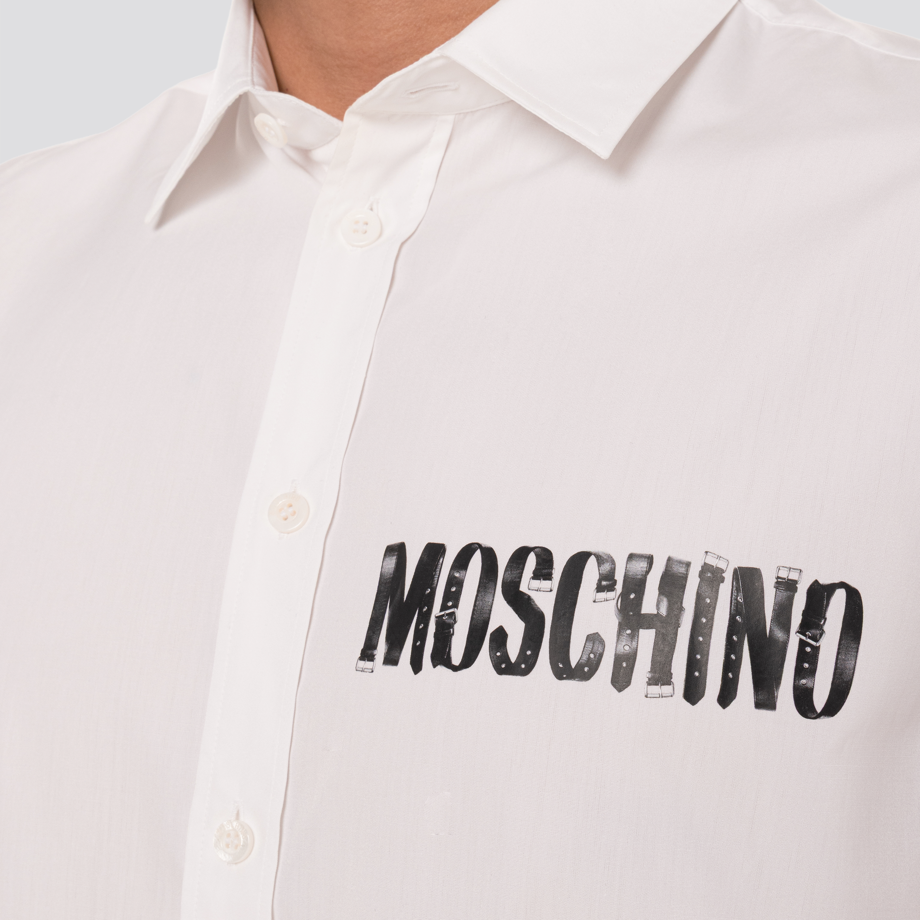 Camisa Blanca Moschino Logo