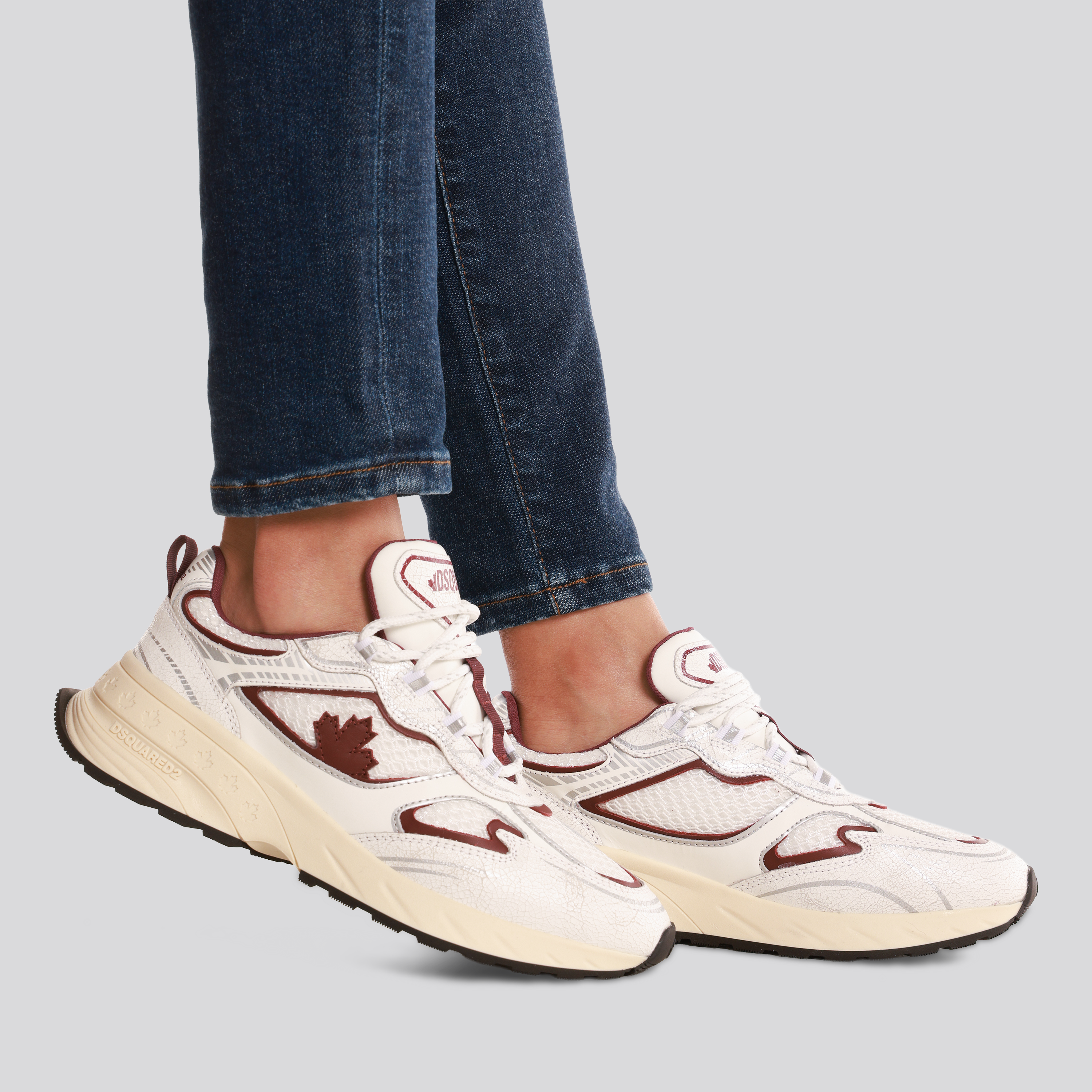 Sneakers Blancos Dsquared2 Detailed Leaf