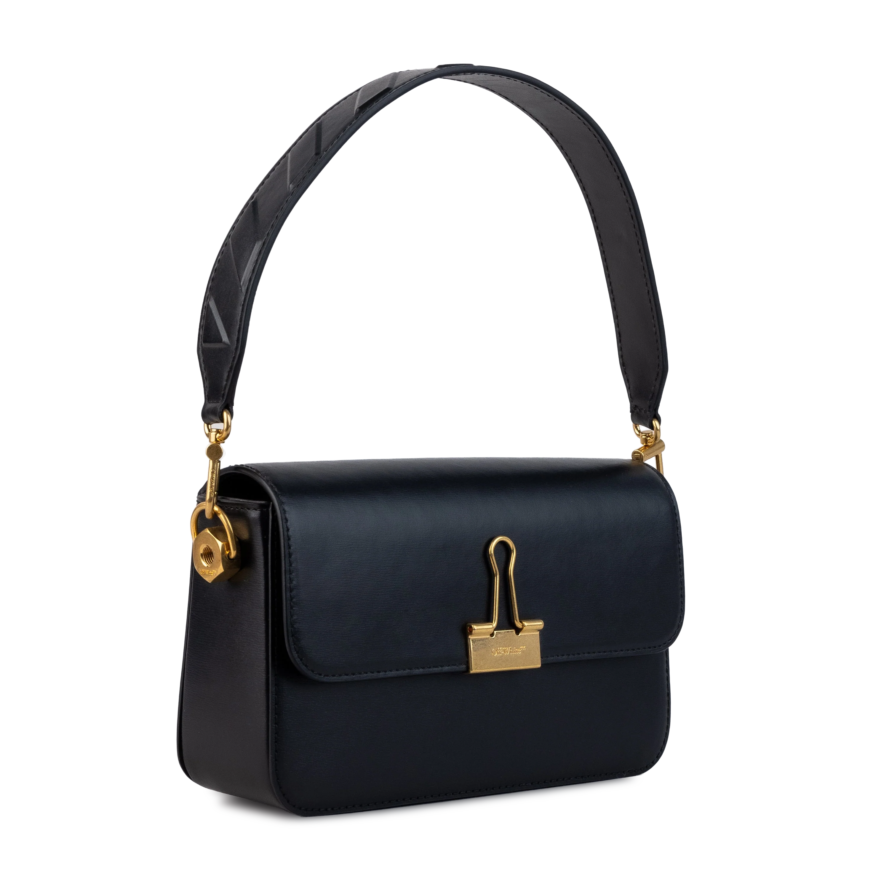 Cartera Negra Off-White Plain Binder Medium