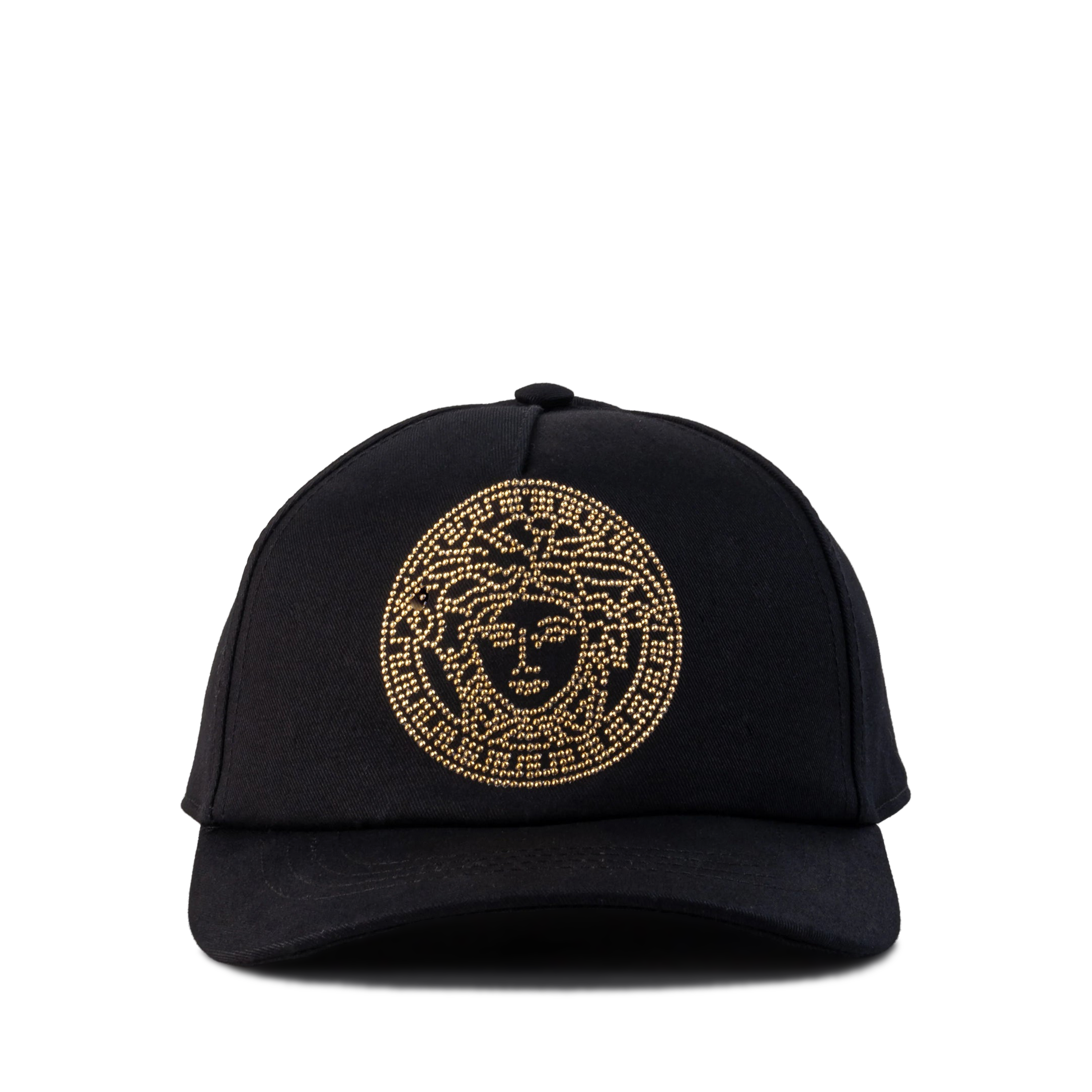 Gorra Negra Versace Rhinestones Medusa