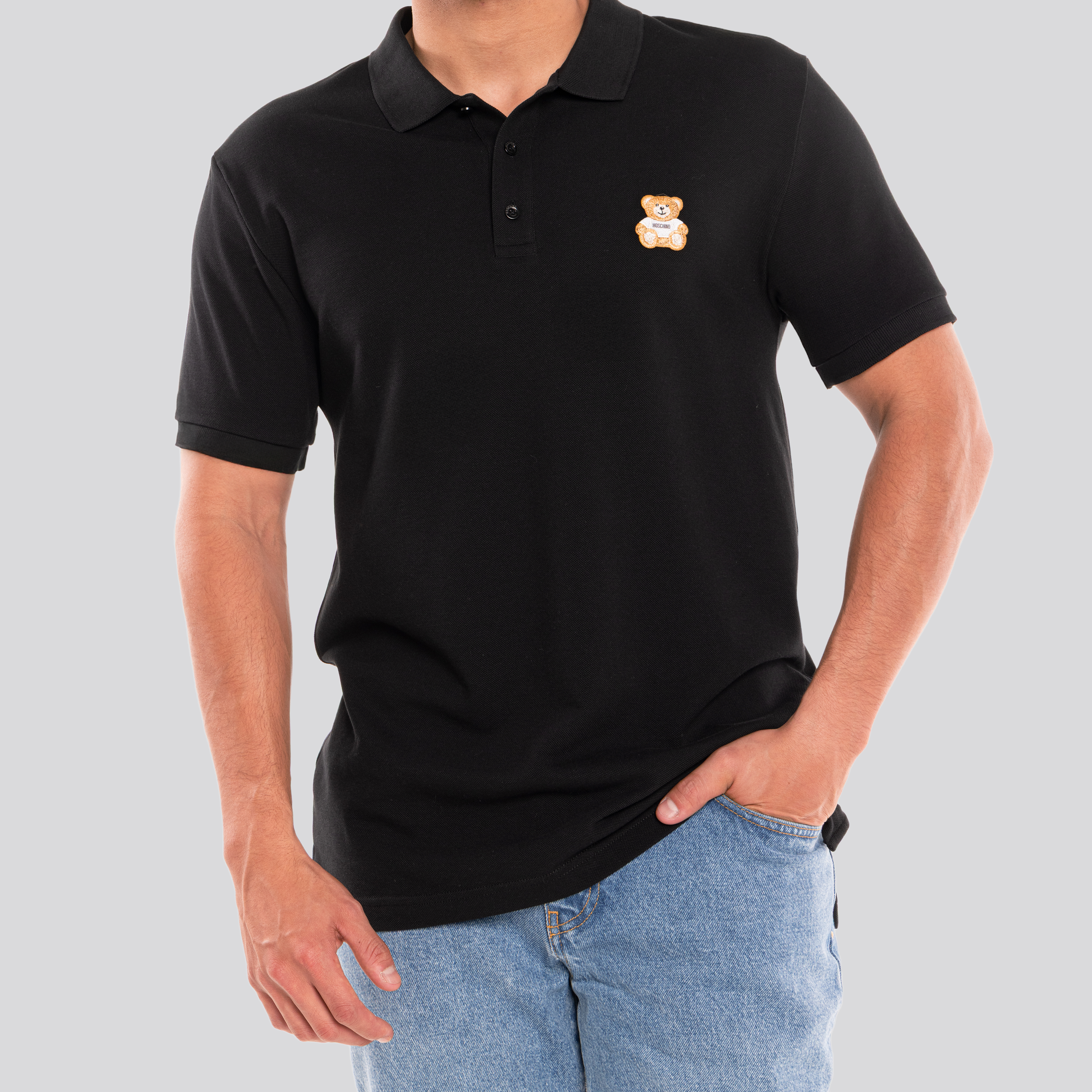 Camiseta Tipo Polo Negra Moschino Teddy