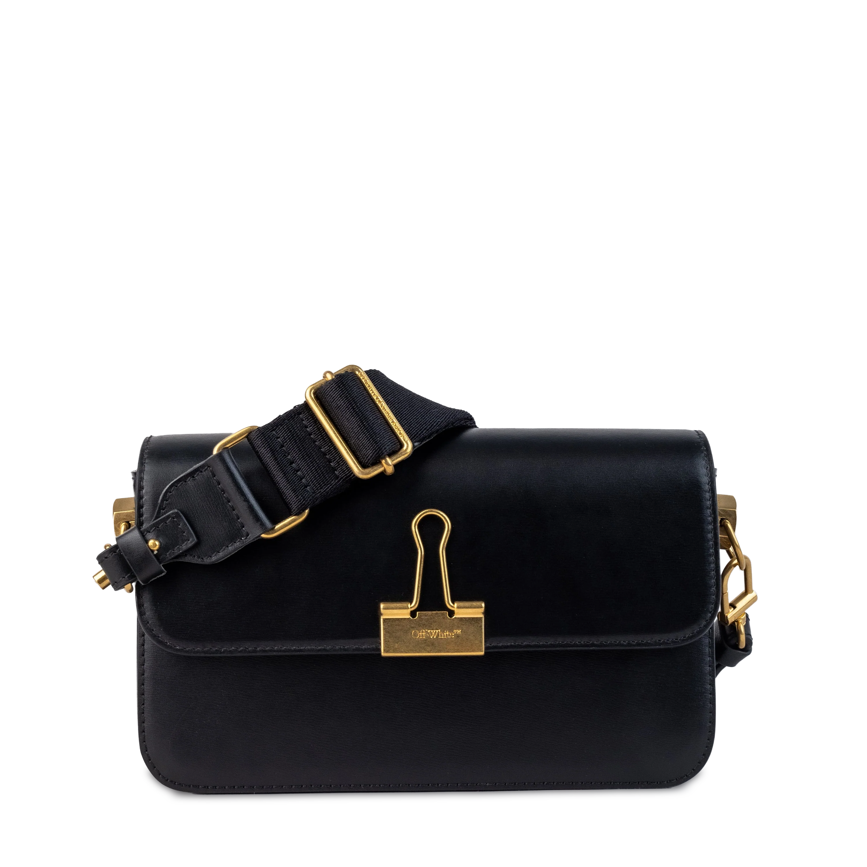 Cartera Negra Off-White Plain Binder Medium