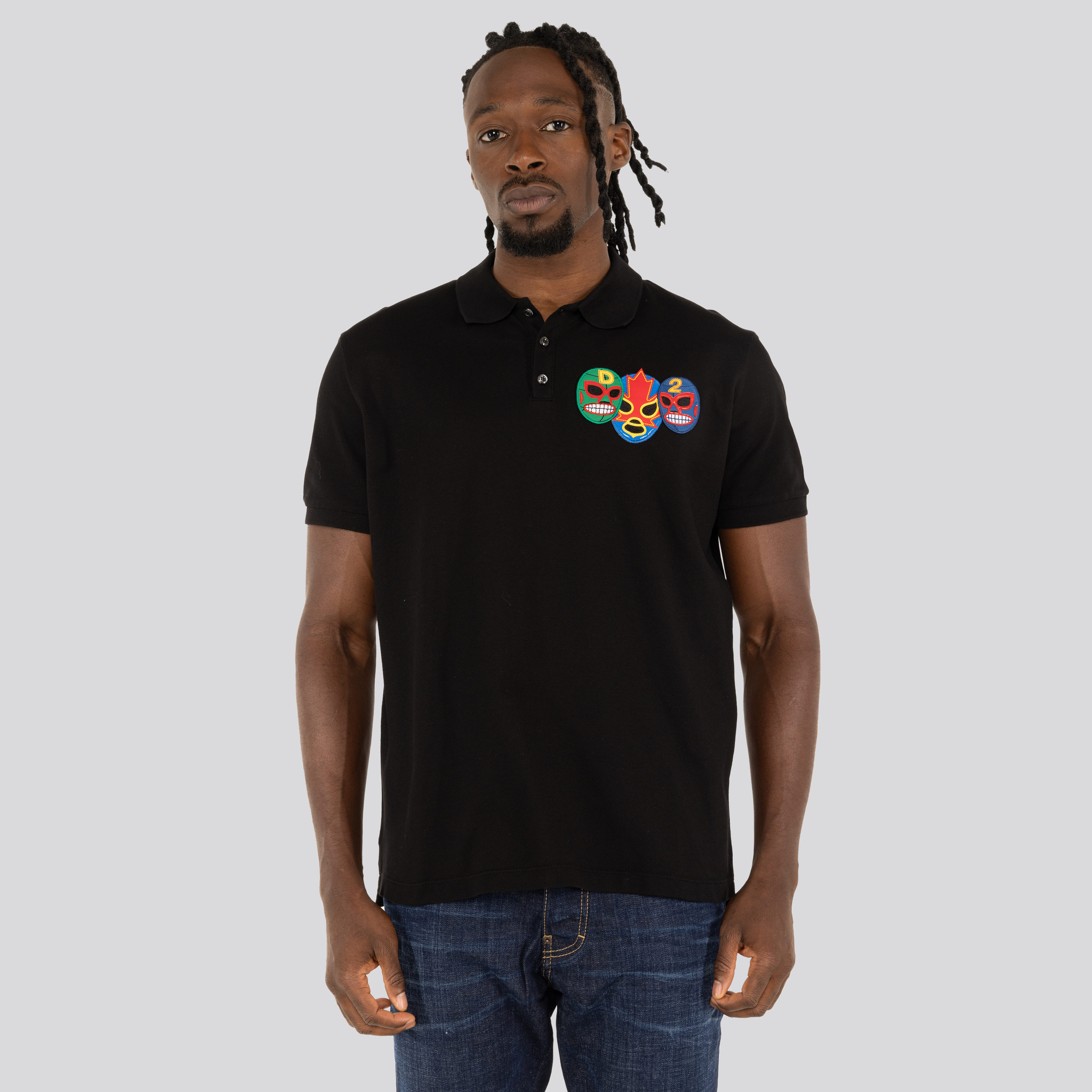 Camiseta Tipo Polo Negra Dsquared2 Patch