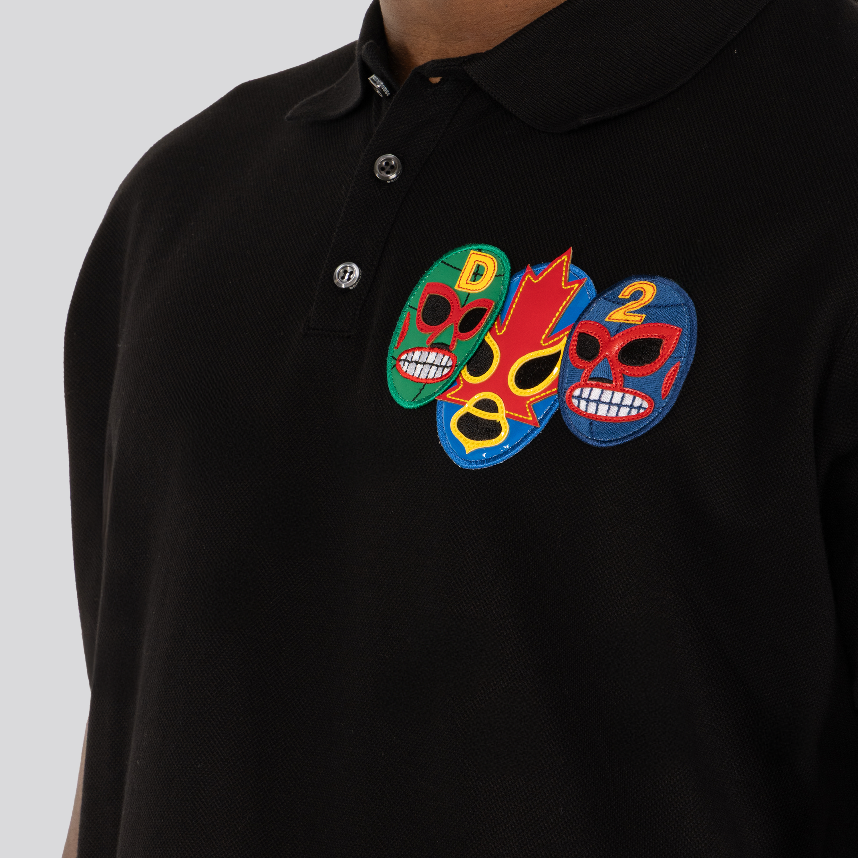 Camiseta Tipo Polo Negra Dsquared2 Patch