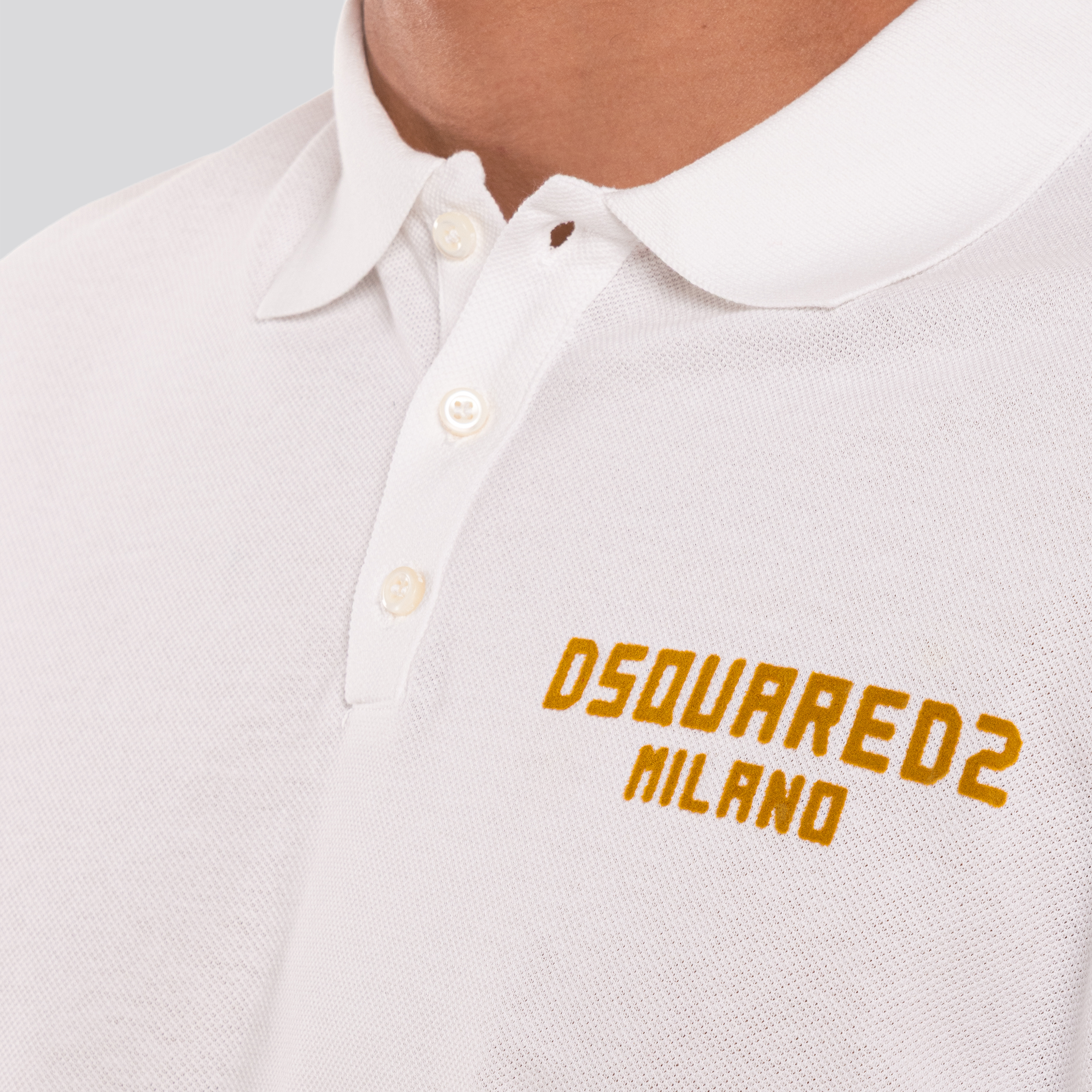 Camiseta Tipo Polo Blanca Dsquared2 Milano