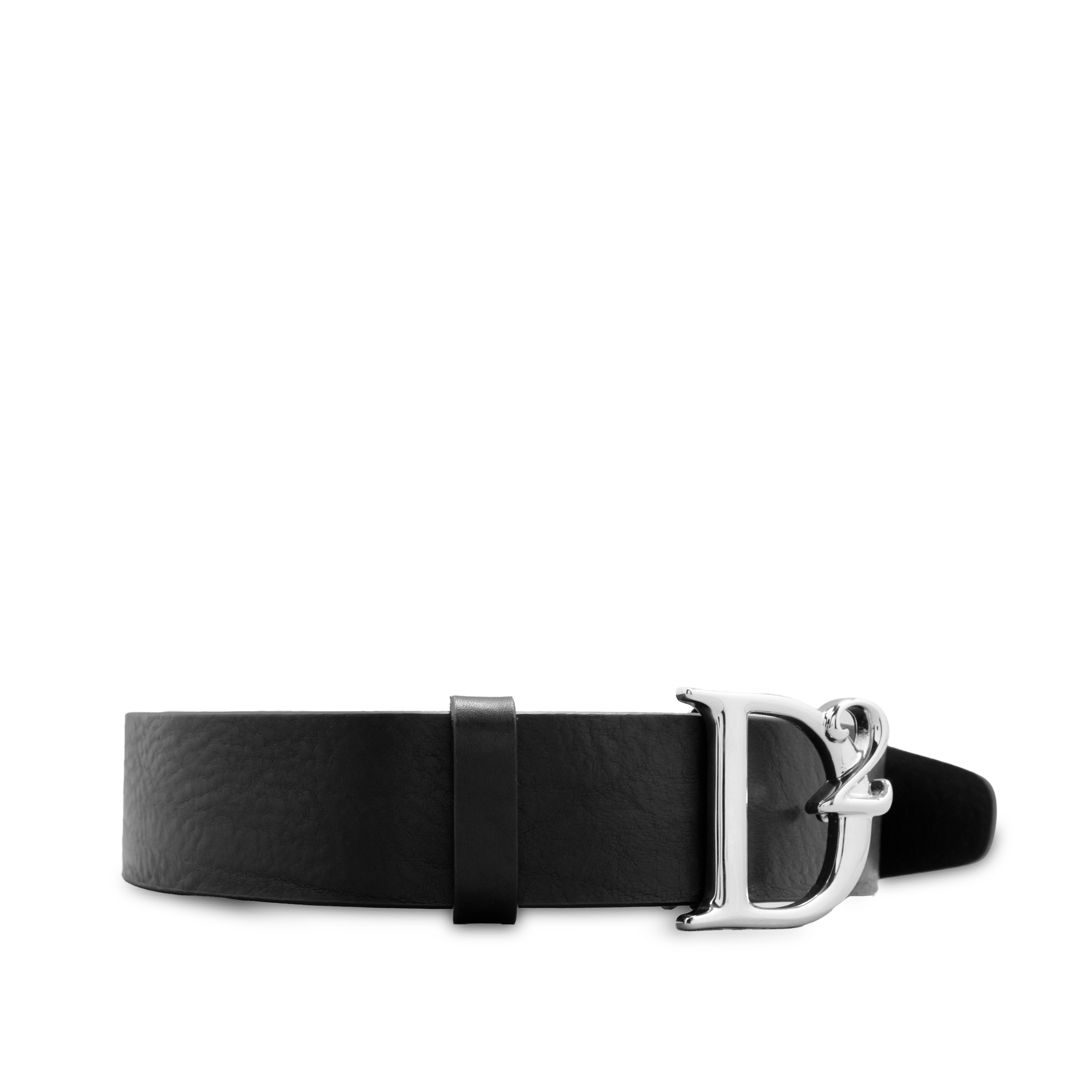 Cinturón Negro Dsquared2 Siver Plaque