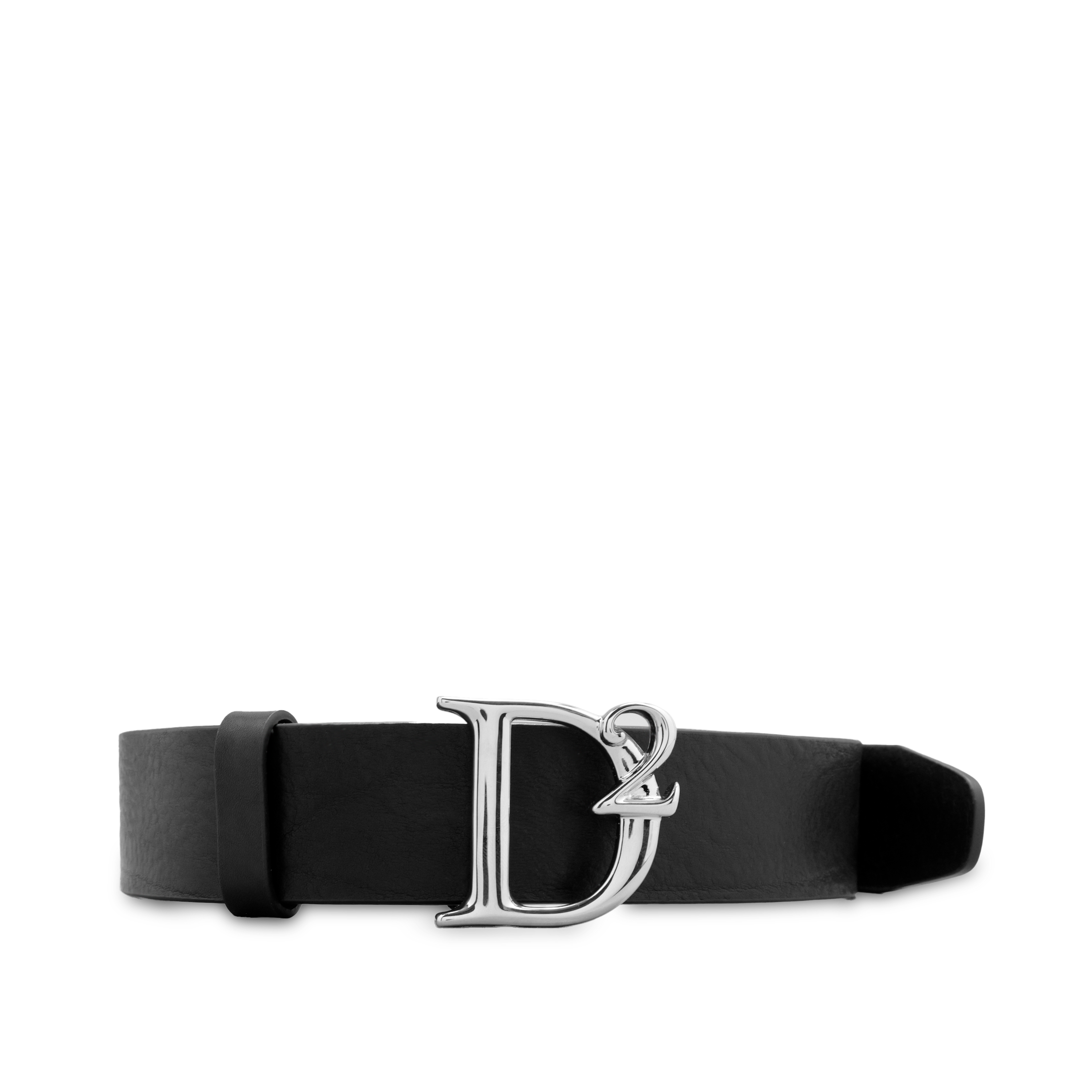 Cinturón Negro Dsquared2 Siver Plaque
