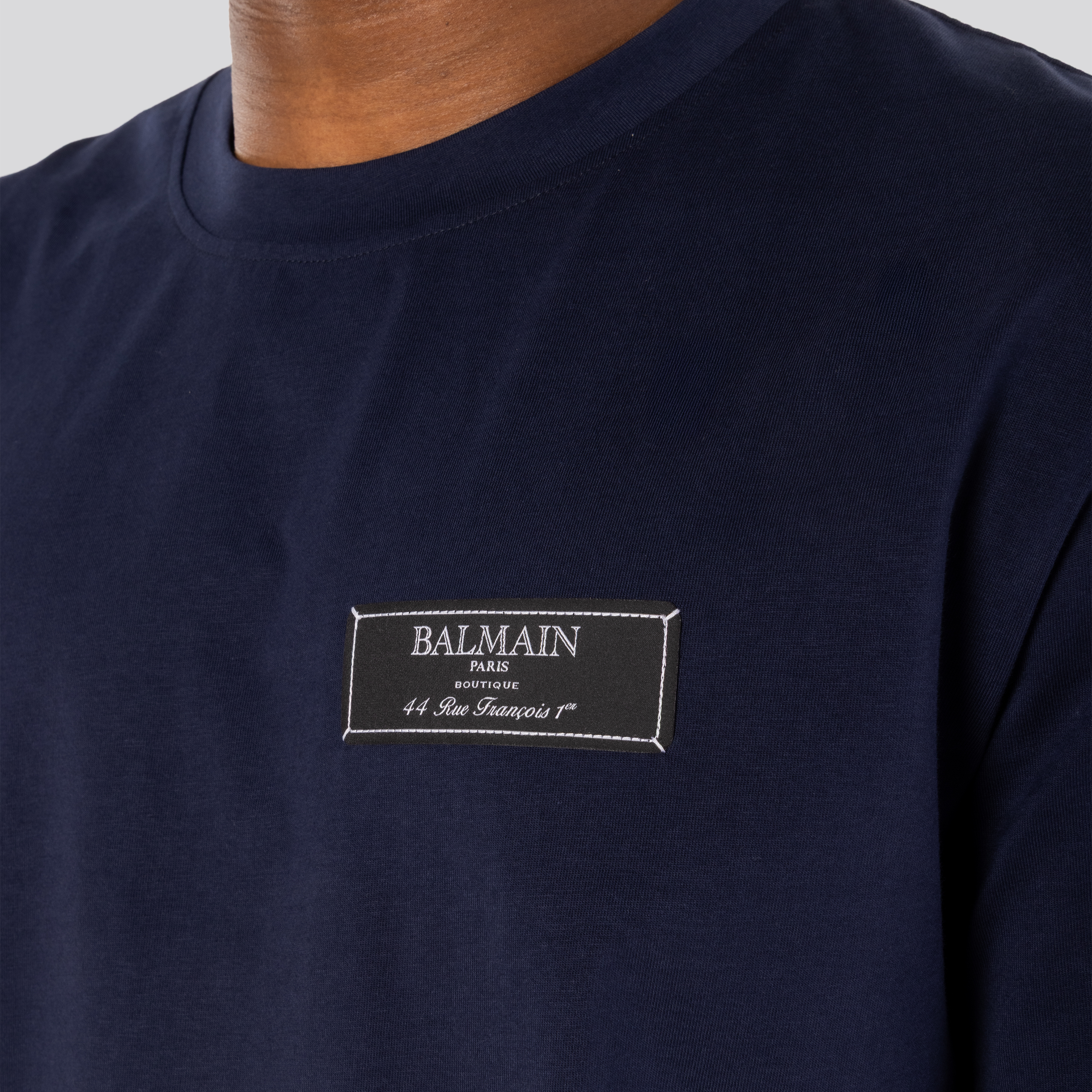 Camiseta Tipo Polo Azul Balmain Tag
