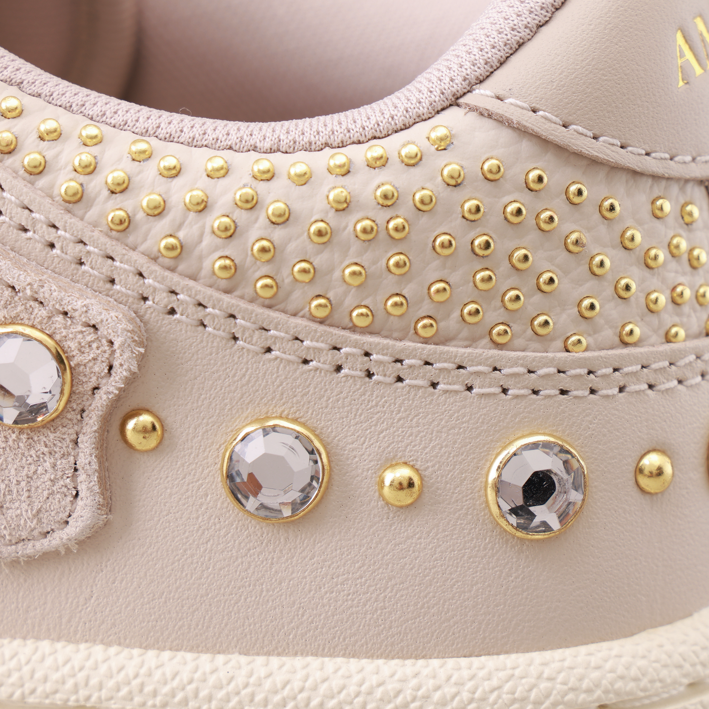 Sneakers Beige AMIRI Crystals Skel Top Low