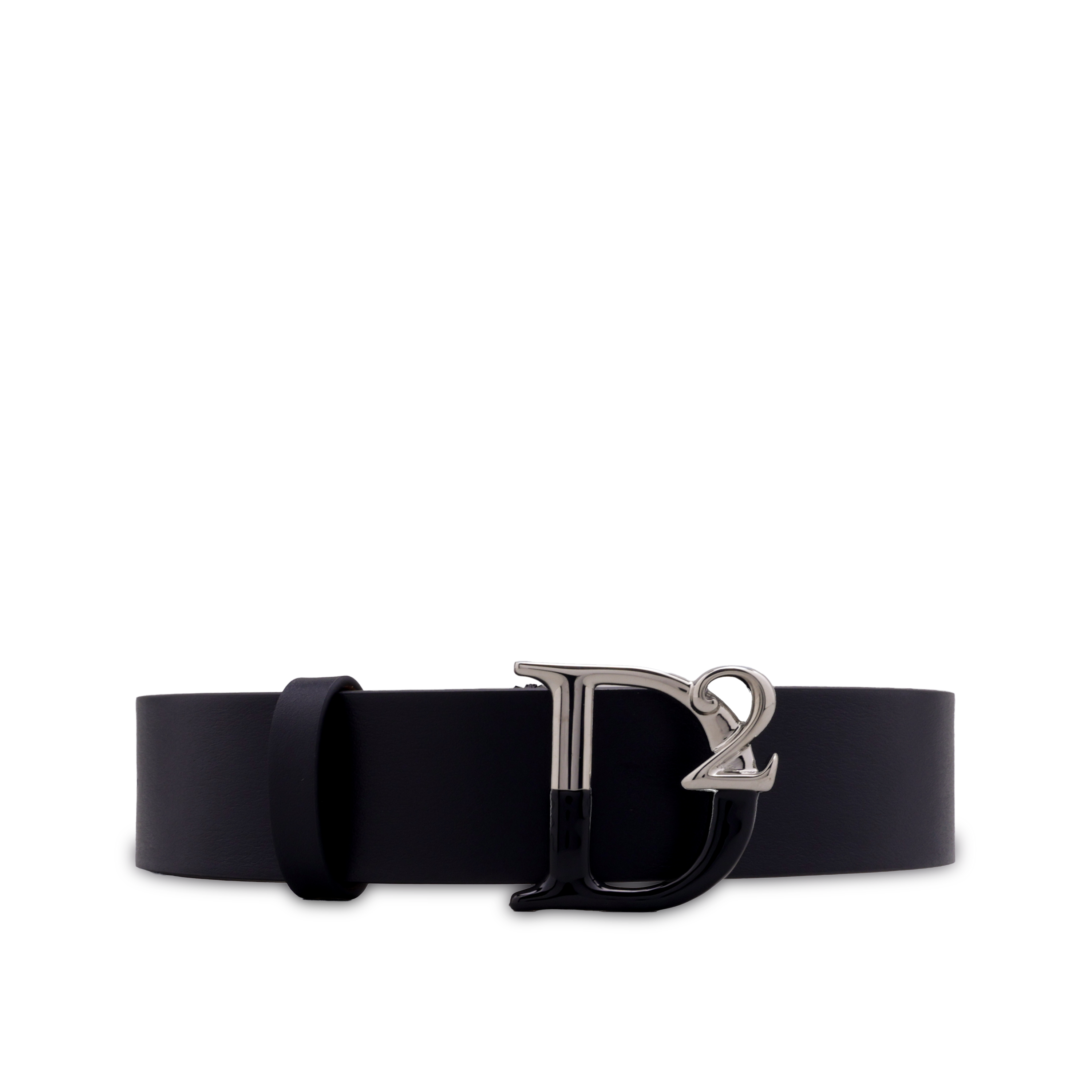 Cinturón Negro Dsquared2 Silver Plaque