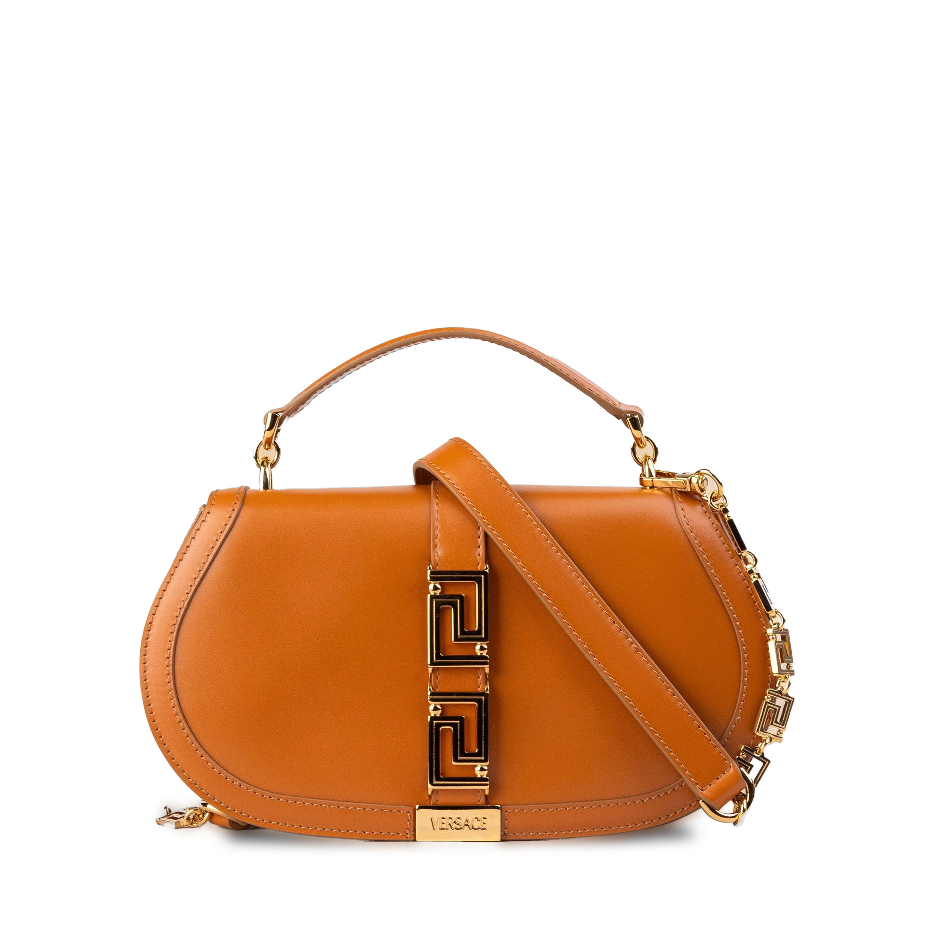 Cartera Café Versace Gold Greca Goddess