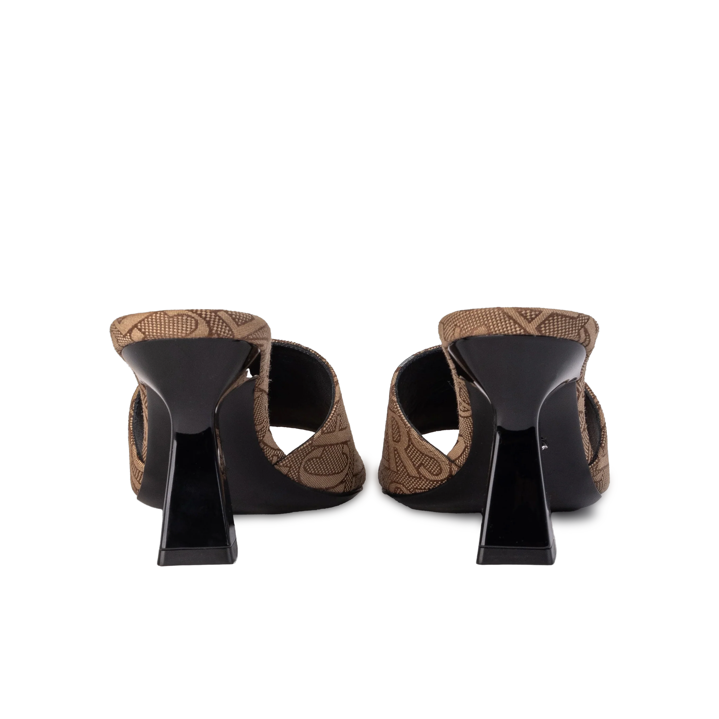 Sandalias de Tacón Beige Versace Monogram 80 mm